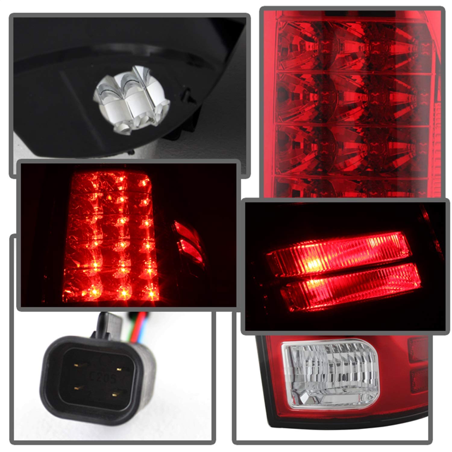 Spyder Auto 5077547 LED Tail Lights Red/Clear - High-Performance Car Rear Lights for Enhanced Visibility & Style