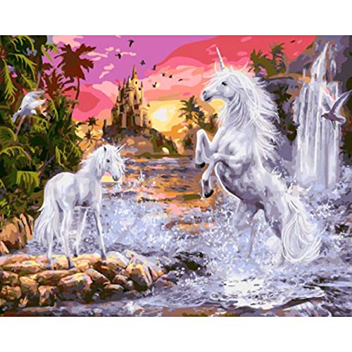 Unicorn Paint by Numbers Kit for Adults - DIY Animal Coloring on 50x70cm Canvas - Relaxing Art Therapy & Home Decor Gift Idea | Perfect for Stress Relief, Wall Art & Creative Hobbies