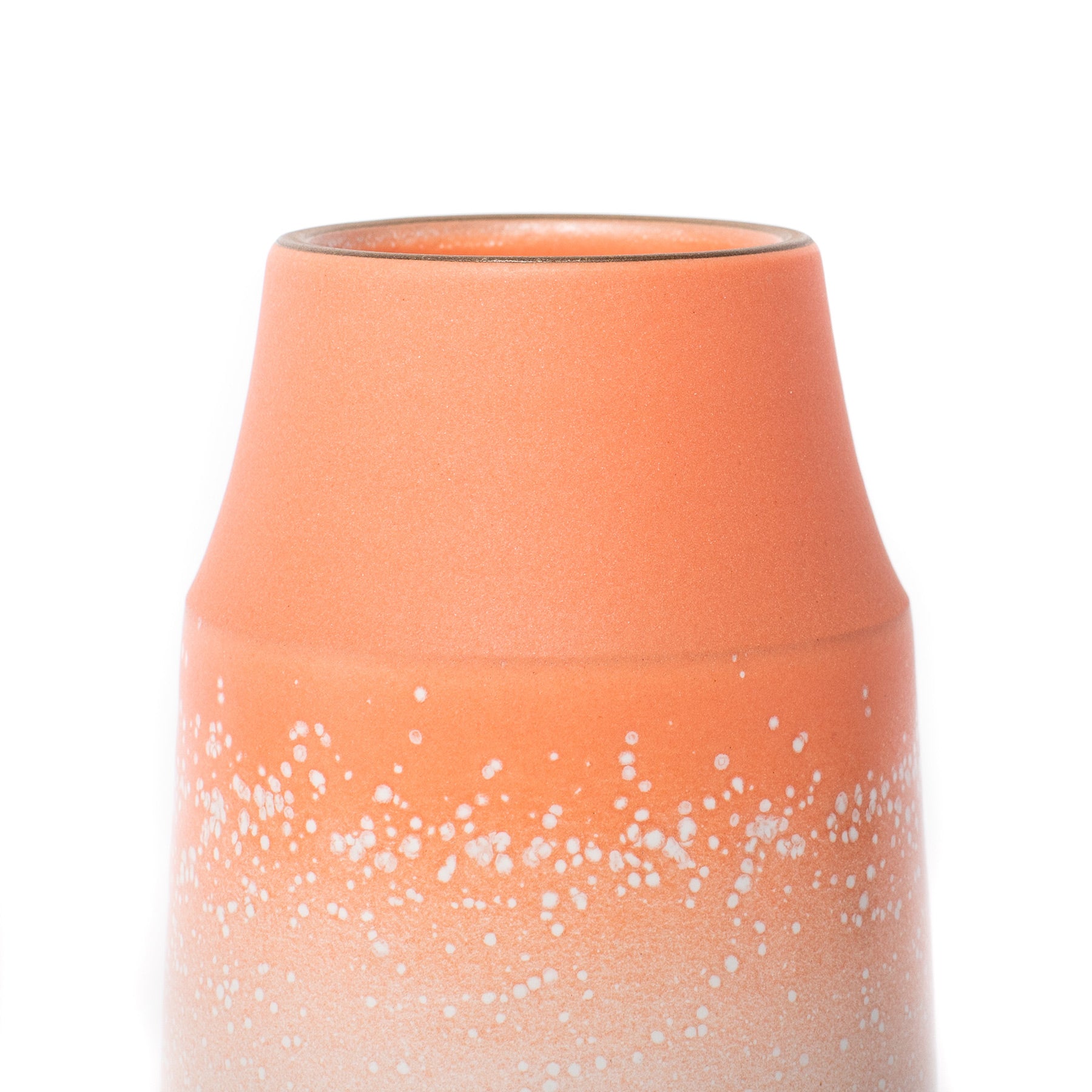 Stylish Grapefruit & Opaque White Ceramic Neck Vase - Perfect for Home Decor, Wedding Centerpieces & Floral Arrangements