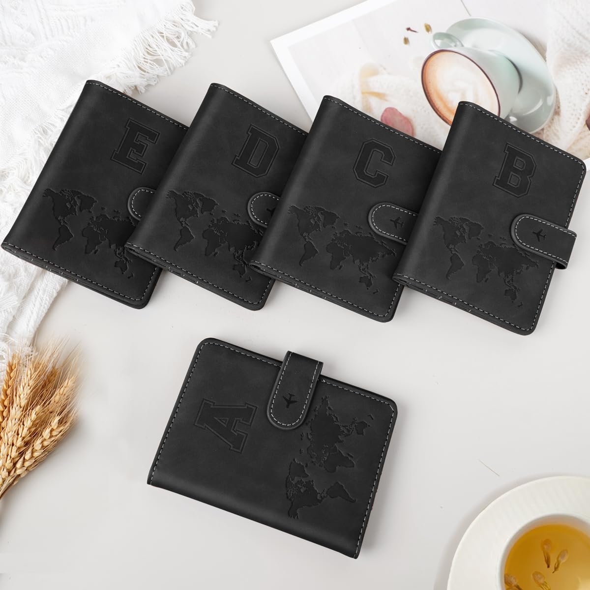 Personalized RFID Blocking Passport Holder Wallet Cover - Monogram Letter A-Z Travel Wallet Case for Women & Men (Black) - Perfect for Airports, Vacations & International Travel