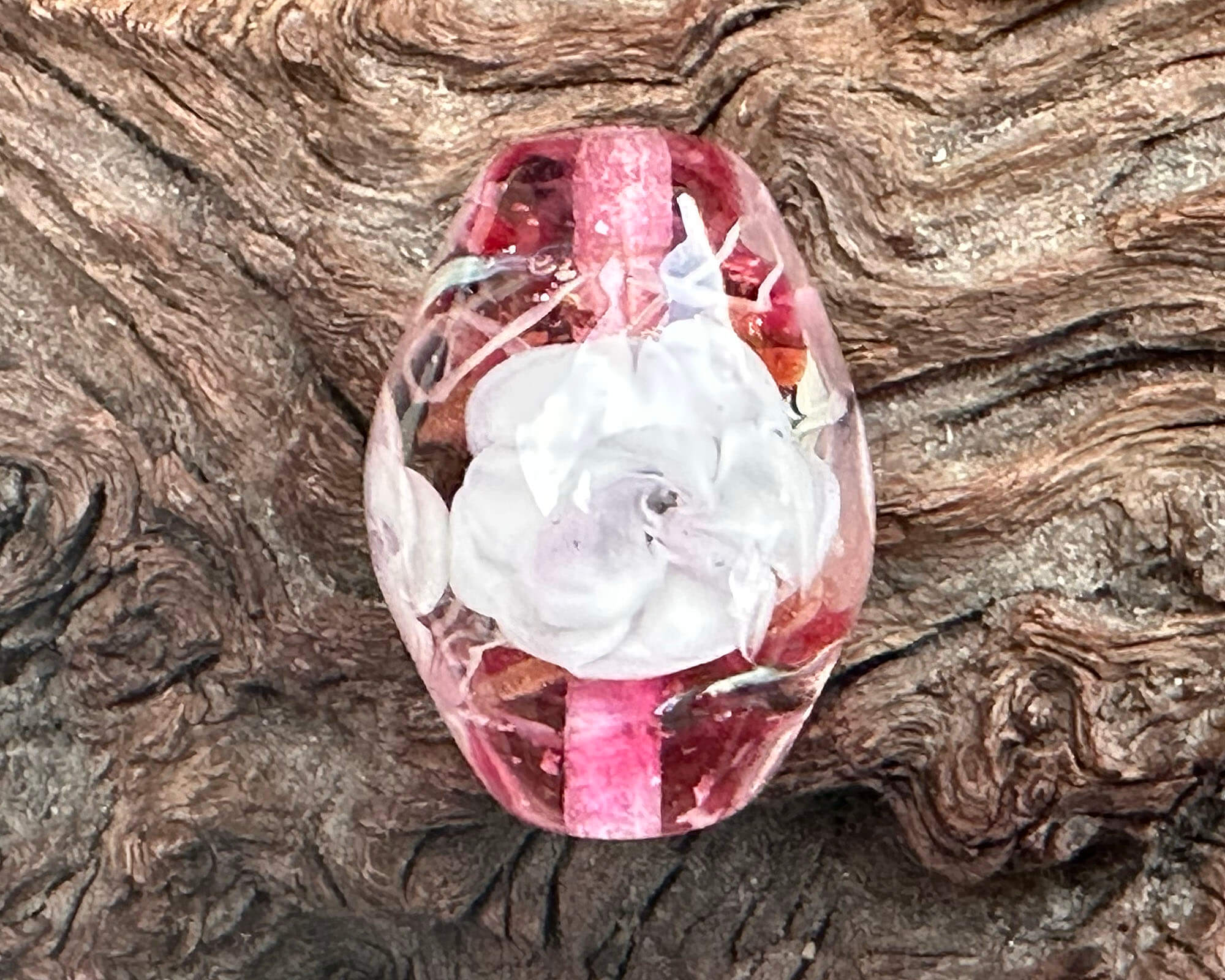 Handmade Pink Floral Lampwork Glass Focal Bead for Jewelry Making - DIY Necklace, Bracelet & Earrings Designs - Perfect for Crafters & Beading Enthusiasts