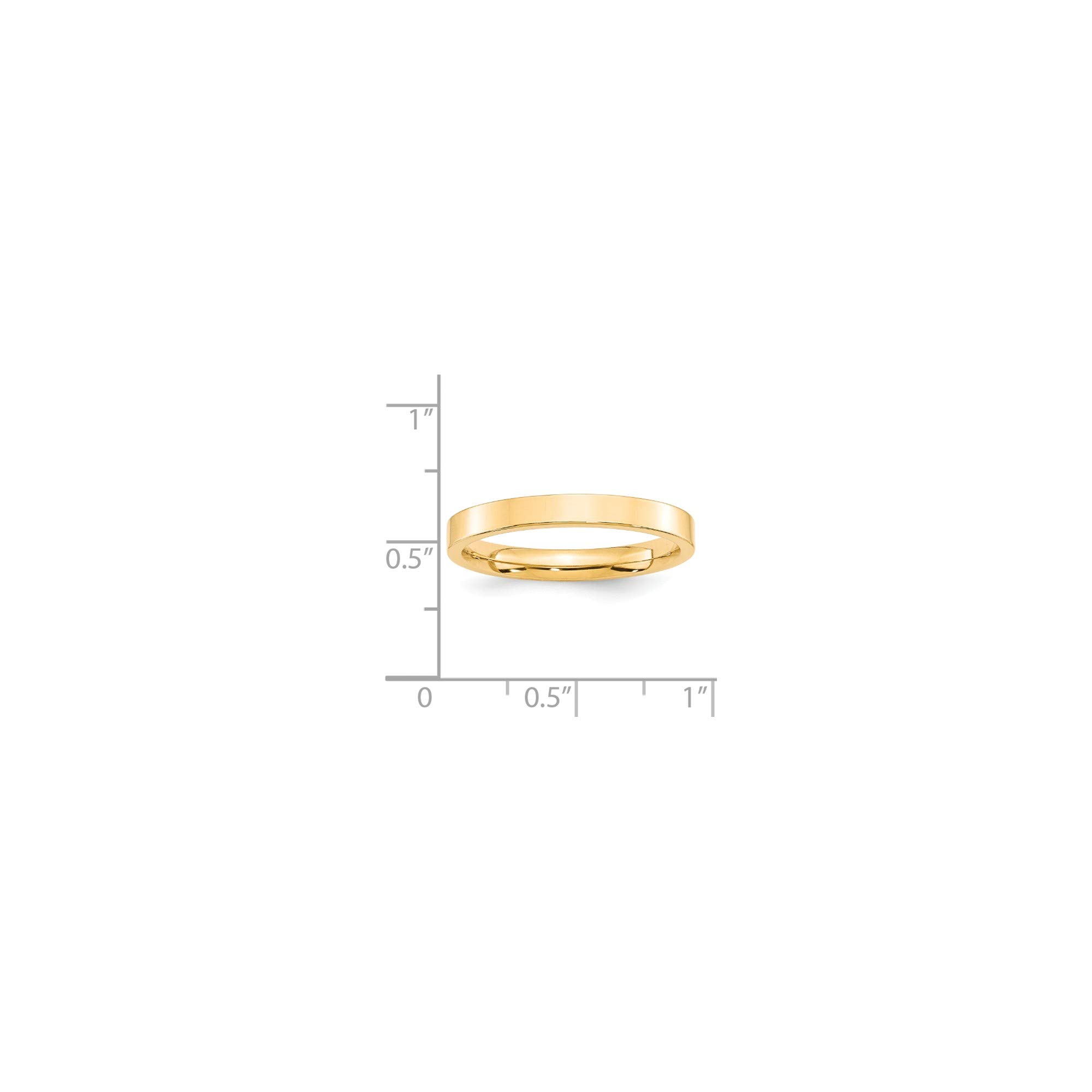 14K Yellow Gold 3mm Flat Comfort Fit Band - Size 4 for Women