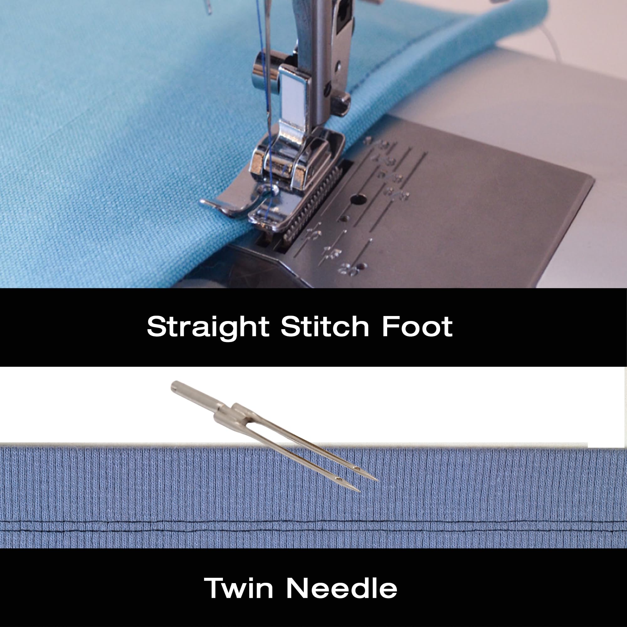 SINGER 9-Piece Presser Foot Sewing Machine Accessory Kit with Twin Needle - Universal Fit for Household & Multi-Function Sewing Machines - Clear Durable Storage Case - Perfect for Quilting, Mending, Patchwork, Dressmaking & DIY Sewing Projects