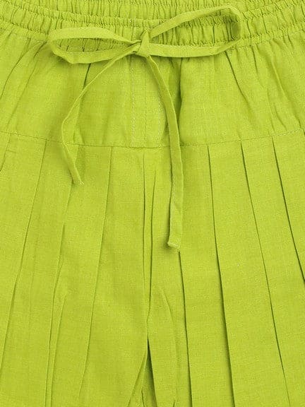 Pre Order: Baby Girl Bandhani Cotton Angrakha Suit Set - Green | Traditional Indian Ethnic Outfit for Festivals & Special Occasions