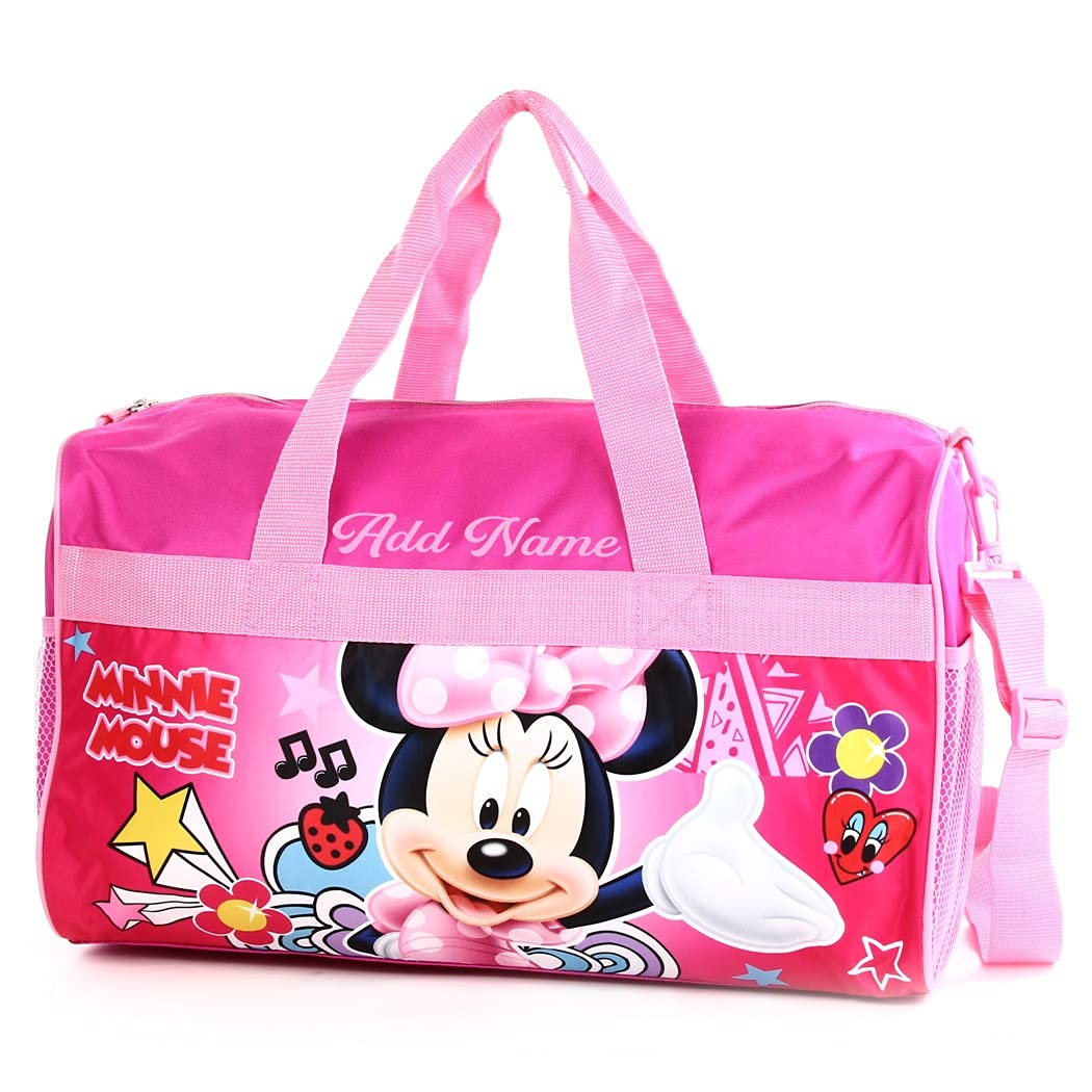 Personalized Licensed Kids Duffel Bag - Minnie Mouse Design for School, Sports & Travel - Disney Character Backpack for Girls & Boys