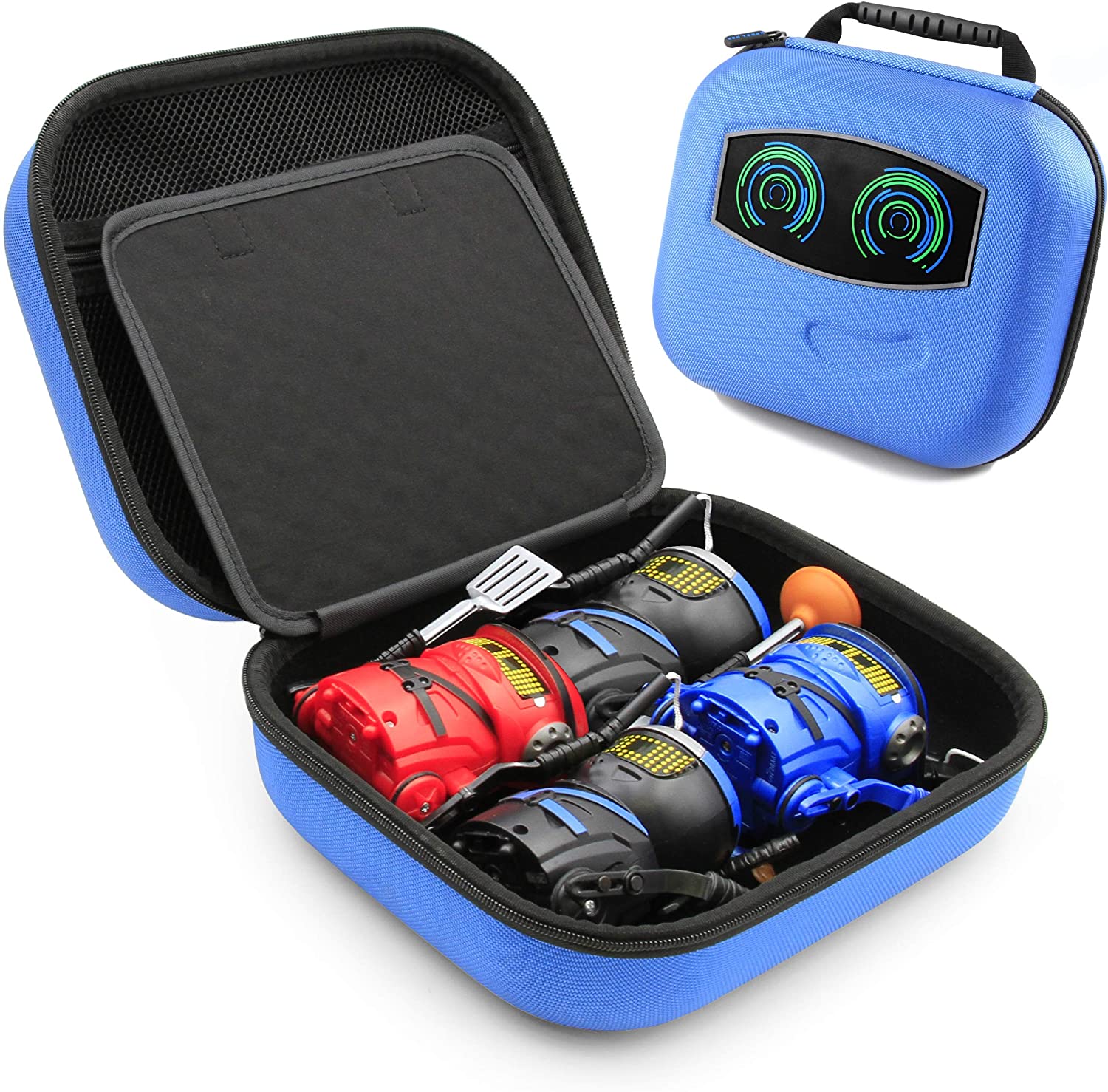 CASEMATIX Robot Storage Case for 4 Ninja Bots - Durable Battle Bots & Ninja Toys Accessories Organizer (Case Only) - Perfect for Toy Storage, Robot Battles & Collectible Display