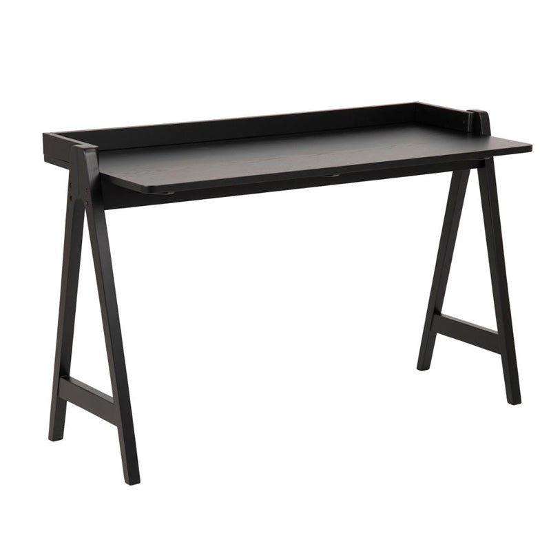 RISTO Study Desk/Console 126.5cm Black - Modern Writing Desk for Home Office, Study Room & Small Spaces - Sturdy Computer Table with Spacious Work Surface