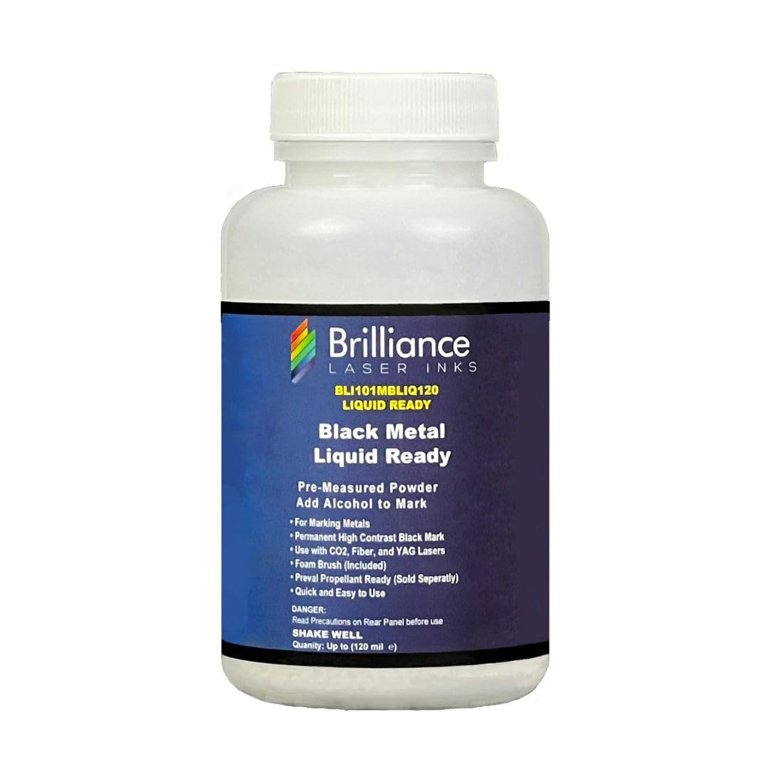 Brilliance Laser Inks Liquid Ready Laser Marking Powder - Red (Copper Tone) - BLI201MRLIQ120 - High-Quality Red Liquid Laser Ink for CO2/Fiber/YAG Metal Marking (120ml) - Perfect for Industrial Metal Engraving, Jewelry Marking & Product Identification
