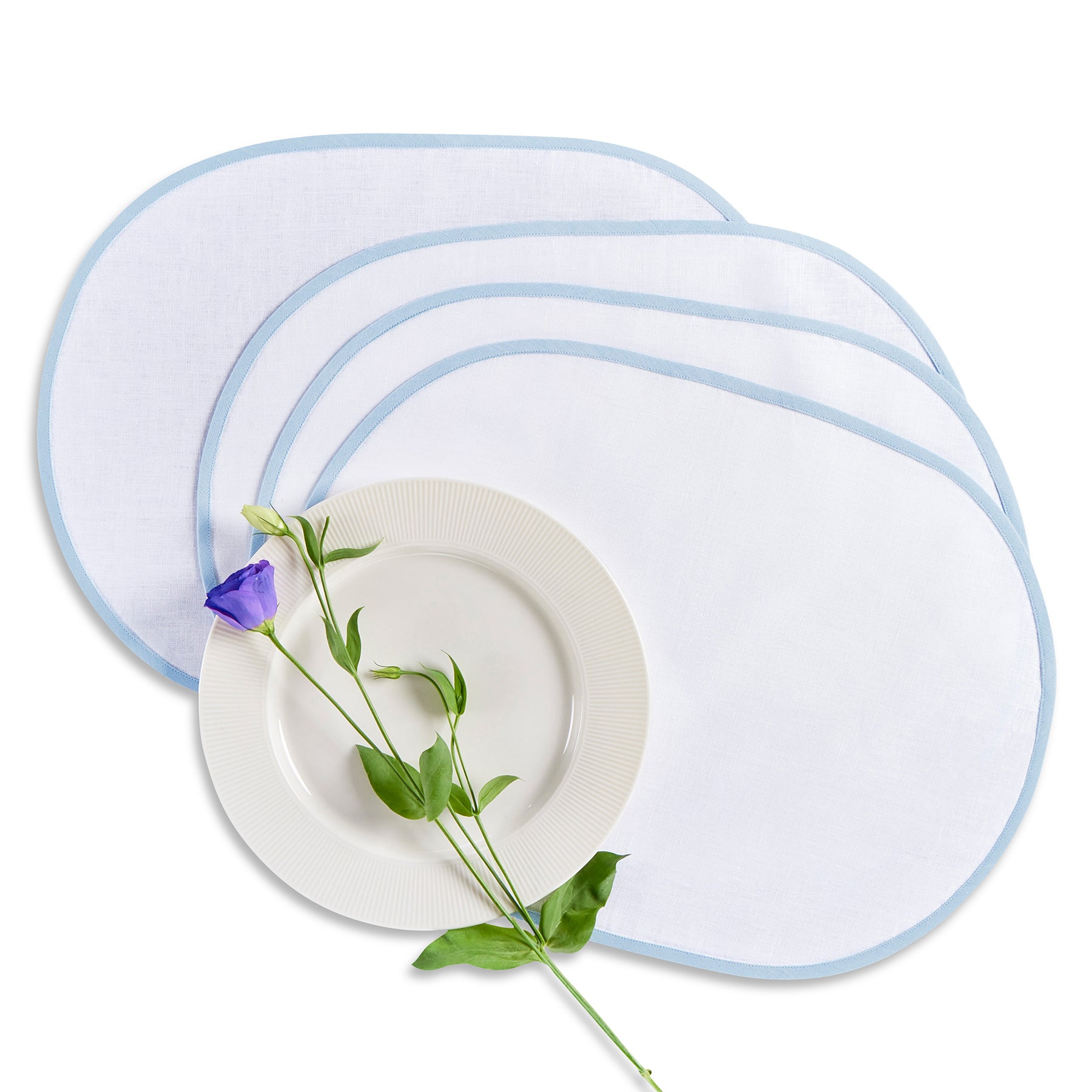 Chloe Oval Placemats Set of 4 - Elegant Table Mats for Dining Room, Kitchen, and Party Decor - Perfect for Thanksgiving, Christmas, and Everyday Use
