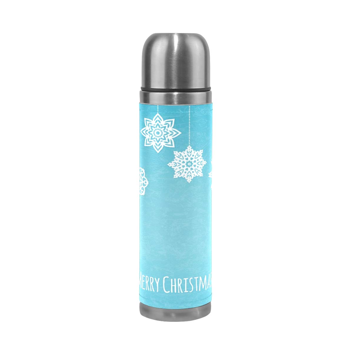 Chic Houses Snowflake Insulated Stainless Steel Vacuum Thermos - Keeps Hot Food Warm & Cold Drinks Chilled for 12+ Hours - Perfect for Christmas Gifts, Office, Travel & Outdoor Activities