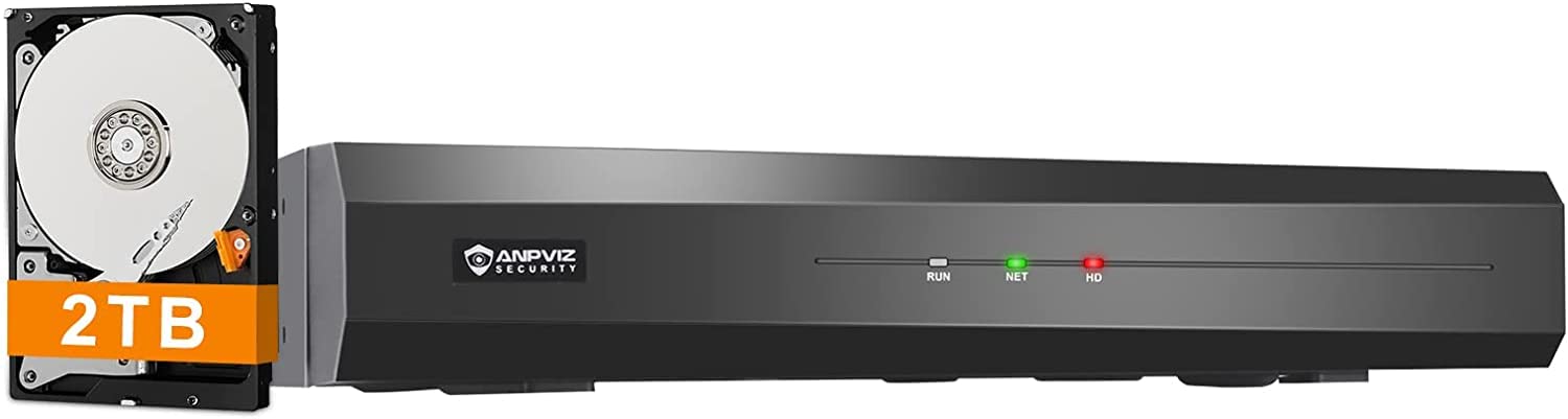 Anpviz U Series 4K 8CH PoE NVR Security System - Plug & Play with Pre-Installed 2TB HDD, H.265+ Support for 8MP/6MP/5MP/4MP/3MP/1080P IP Cameras - Ideal for 24/7 Home & Business Surveillance
