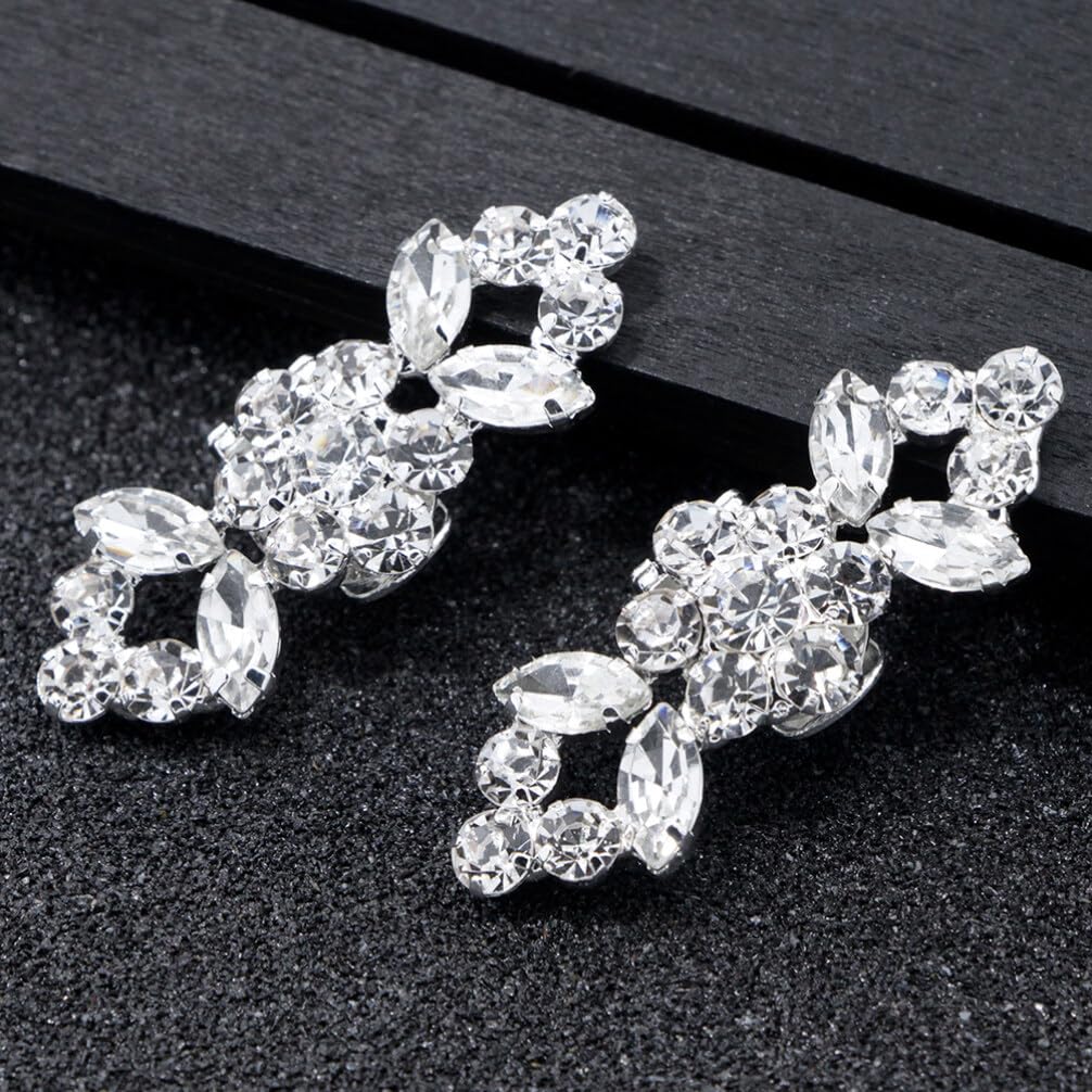 FAVOMOTO 1 Pair Rhinestone Crystal Shoe Clips for Women - Elegant Shoe Buckle Accessories for Wedding, Party & Dress Shoes - Perfect for Bridal, Prom & Evening Events