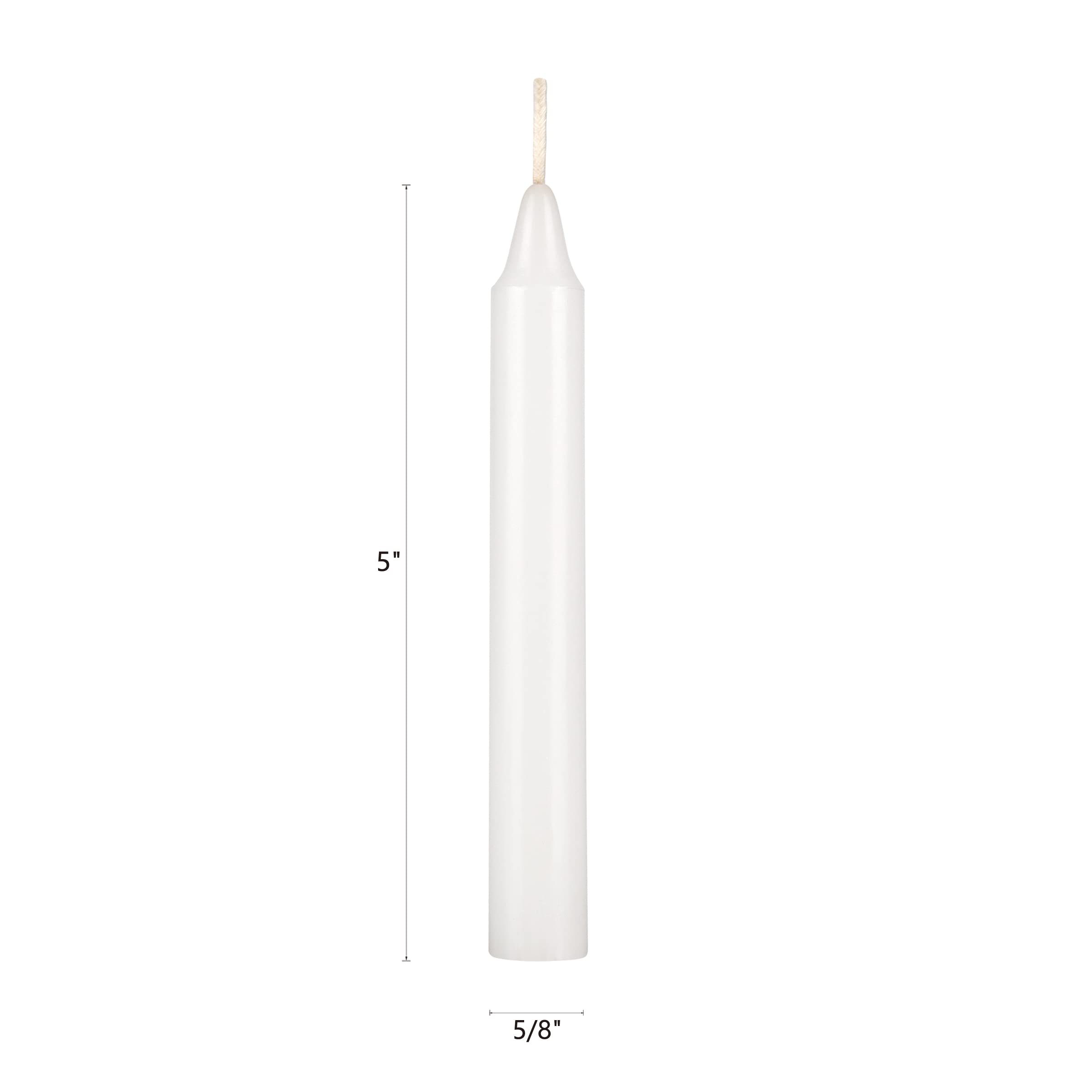 Premium Unscented 5-Inch White Taper Candles - Set of 48 - Perfect for Weddings, Dinner Parties & Home Decor
