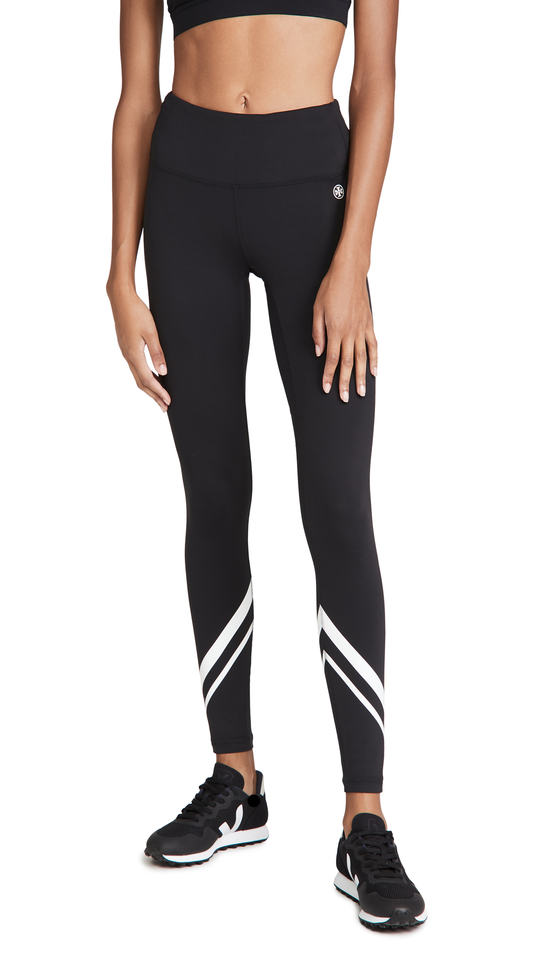 Tory Sport Women's High-Rise Weightless Chevron Leggings - Workout, Yoga & Running - Comfortable & Breathable for Active Lifestyles