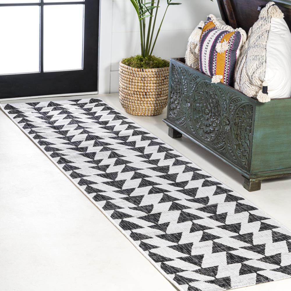 Modern Tribal Geometric Area Rug - Indoor/Outdoor Bohemian Style Rug for Living Room, Bedroom, Patio - Non-Slip Soft Woven Floor Mat for Home Decor