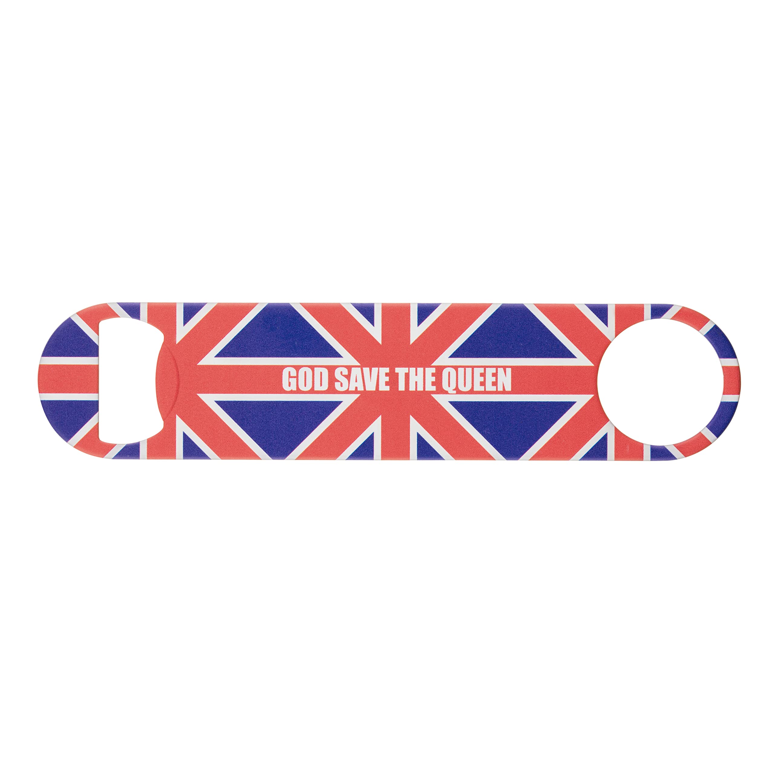 God Save The Queen Powder Coated Steel Bottle Opener - Vintage British Style Pub Beer & Soda Bottle Opener for Home Bar, Parties & Gifts