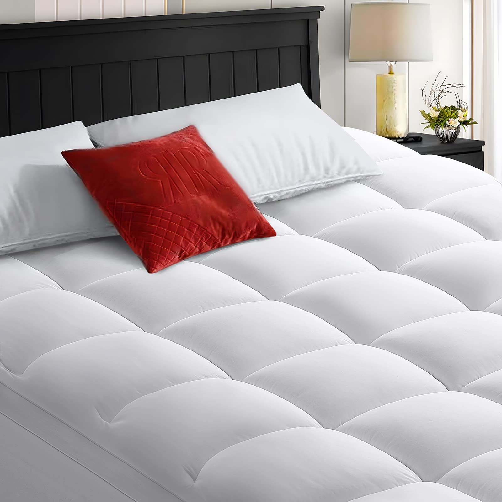 COHOME Twin XL Mattress Topper - 3 Inch Extra Thick Cooling Mattress Pad with 400TC Cotton Cover, Plush Down Alternative Fill for Pressure Relief - Fits 8-21 Inch Deep Pocket Beds (39x80 Inches, White) - Perfect for Guest Rooms, Dorms & Hot Sleepers