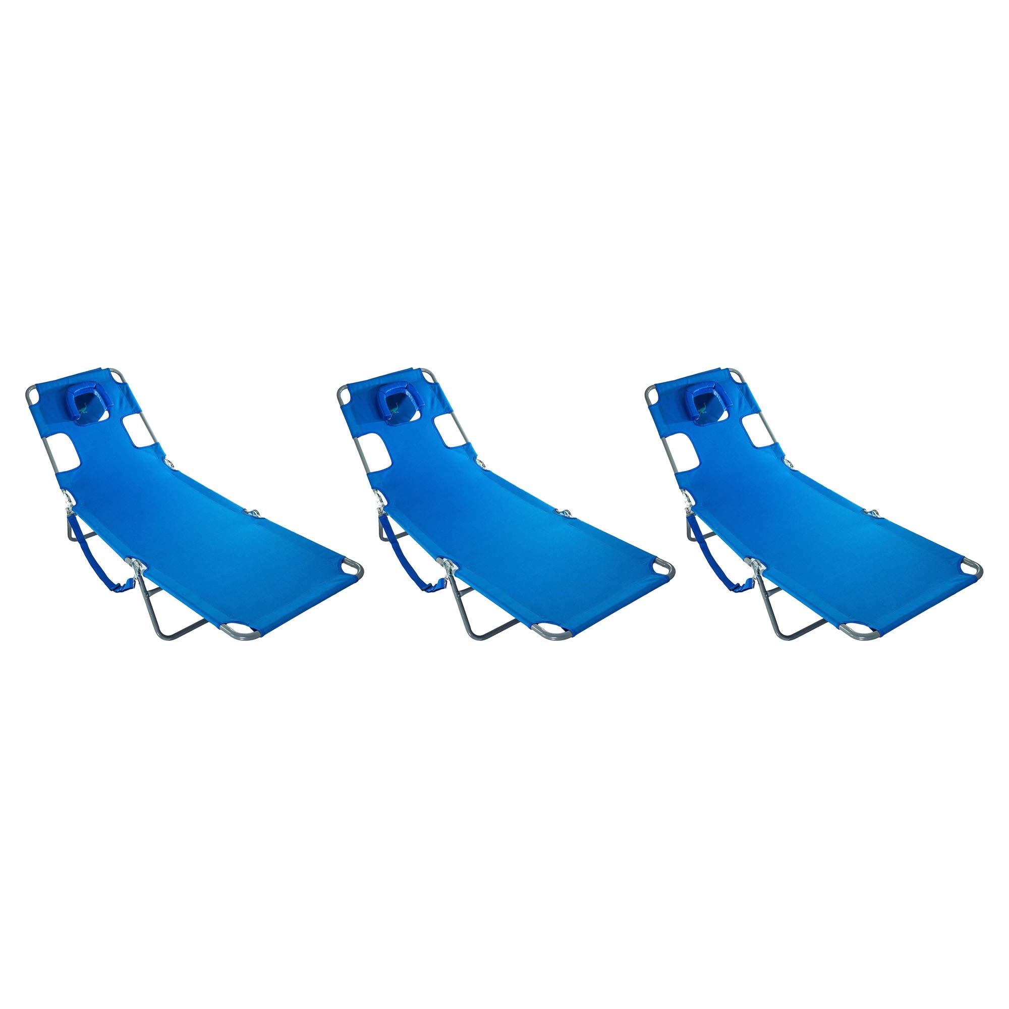 Premium Ostrich Chaise Lounge - Foldable Portable Sunbathing Chair for Pool, Beach & Outdoor Relaxation (3-Pack) | Perfect for Backyard, Patio, Vacation & Tanning
