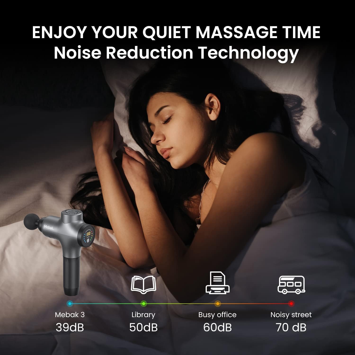 **Mebak 3 Deep Tissue Massage Gun for Athletes – Professional Percussion Muscle Massager for Shoulder, Leg, Back & Body Pain Relief – Quiet & Portable Sports Massage Gun – Perfect Gift for Men – Ideal for Post-Workout Recovery & Relaxation**