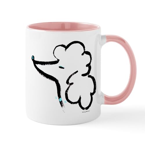 White/Pink Inside - Poodle Portrait Mugs