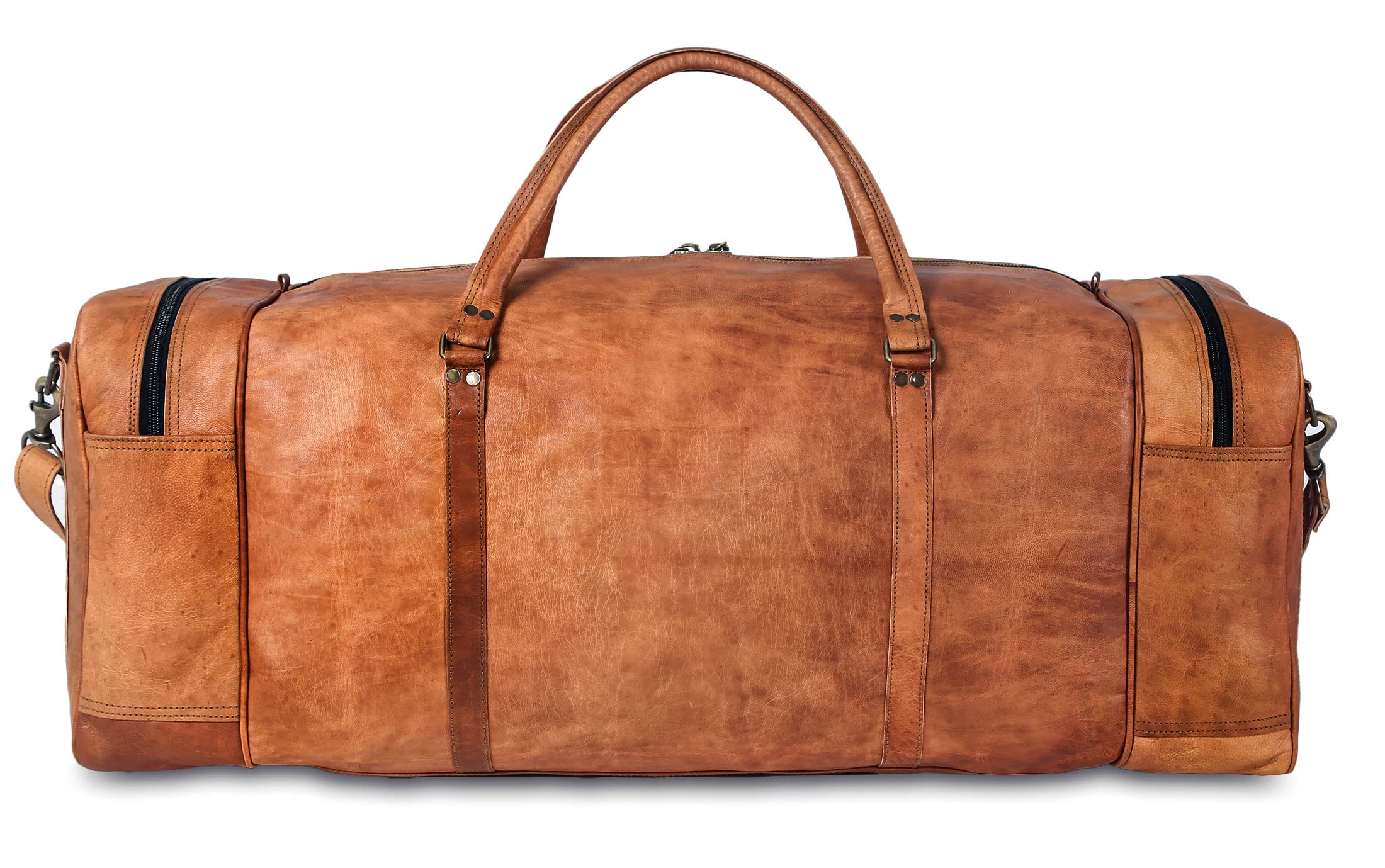 32 Inch Large Duffel Bag for Men - Premium Leather Travel Holdall, Gym & Sports Weekender Overnight Bag - Perfect for Travel, Gym, Sports & Weekend Getaways