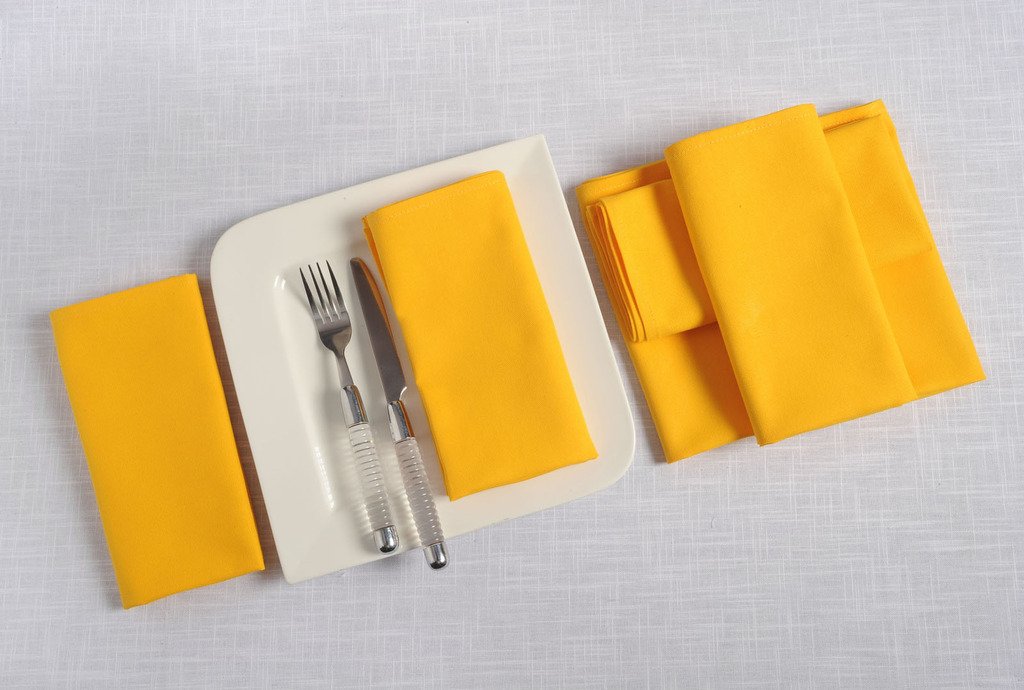Premium YUGA 100% Cotton Plain Dinner Napkins Set - 6 Pack 19x19 Inch Soft Table Linen for Formal Dining, Parties & Everyday Use