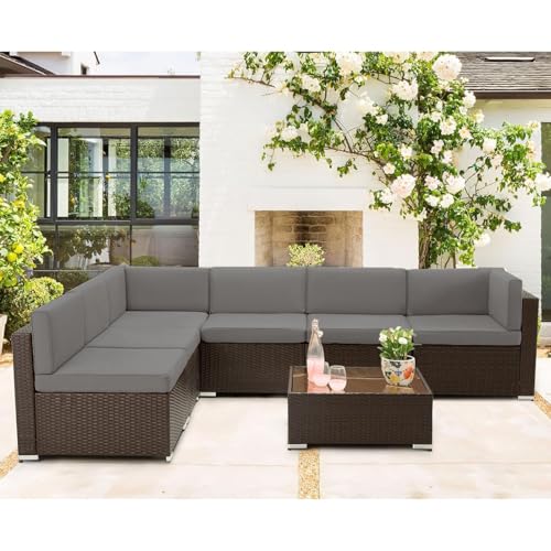 Brown Rattan&dark Grey Cushion