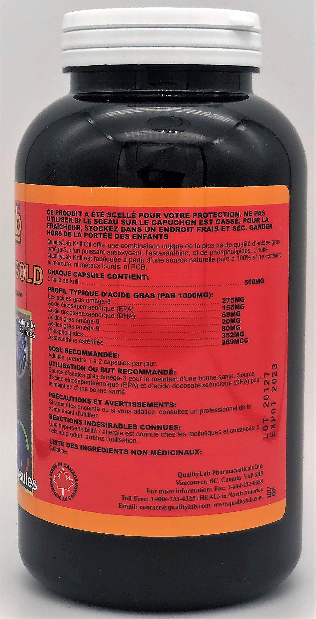 Premium Krill Oil Omega-3 Gold 500mg - 365 Softgel Capsules for Heart & Brain Health - Made in Canada - Supports Joint Function & Healthy Cholesterol - Perfect for Daily Wellness Routine
