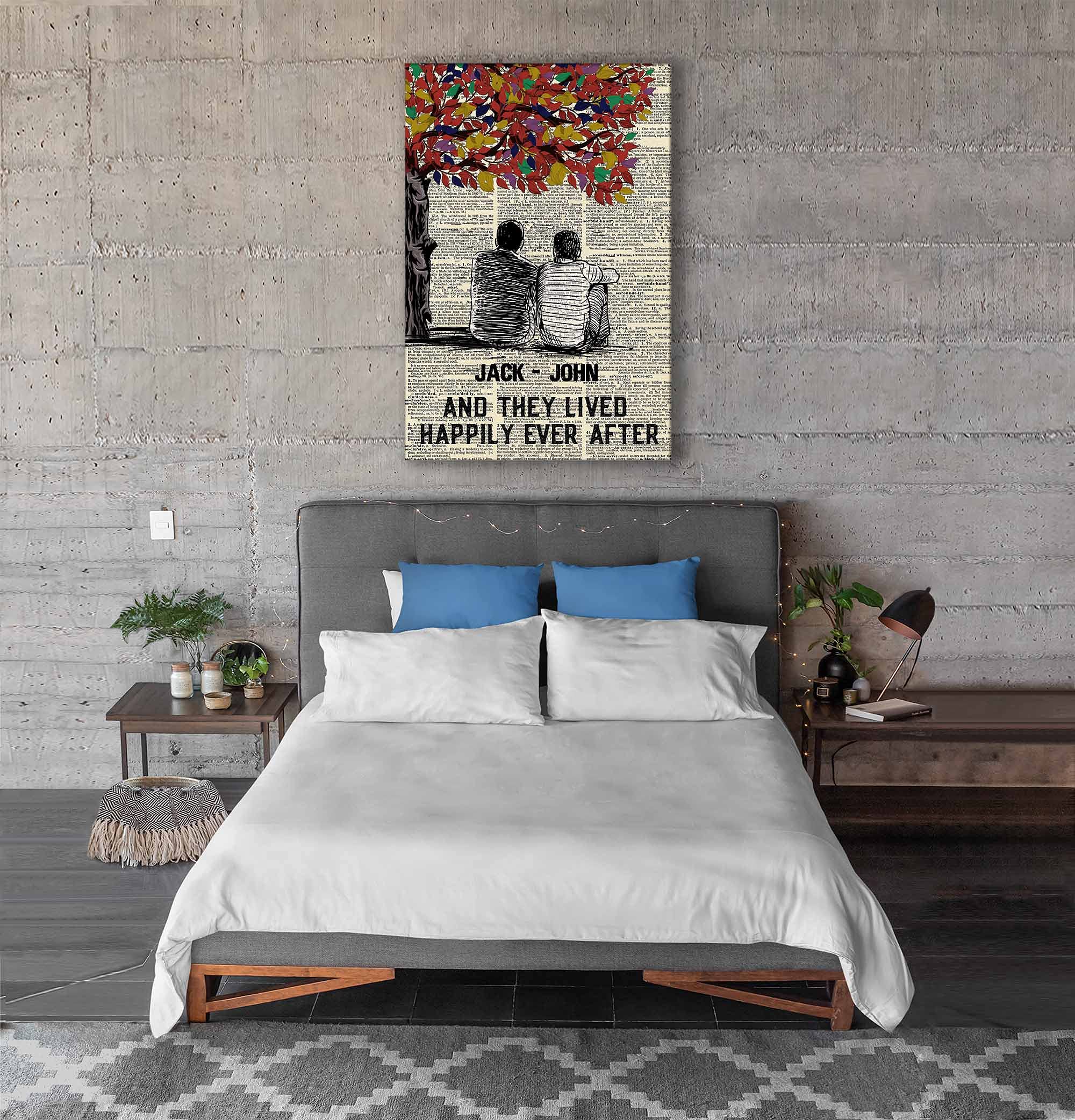 Custom LGBT Rainbow Canvas Wall Art - Personalized Lesbian Gay Love Decor for Home, Birthday, Anniversary & Valentine's Day - Wooden Framed Painting for Living Room, Bedroom & Pride Events
