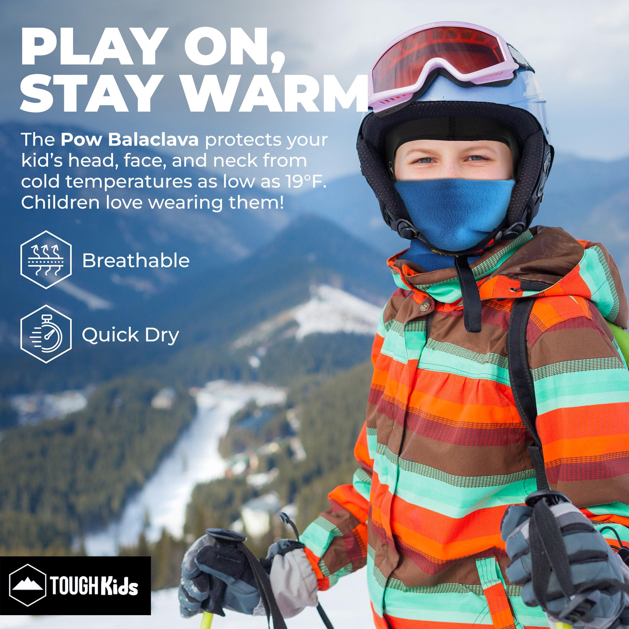 Kids Balaclava Ski Mask - Winter Fleece Neck Warmer & Helmet Liner for Toddlers & Children | Cold Weather Face Cover for Skiing, Snowboarding & Outdoor Activities