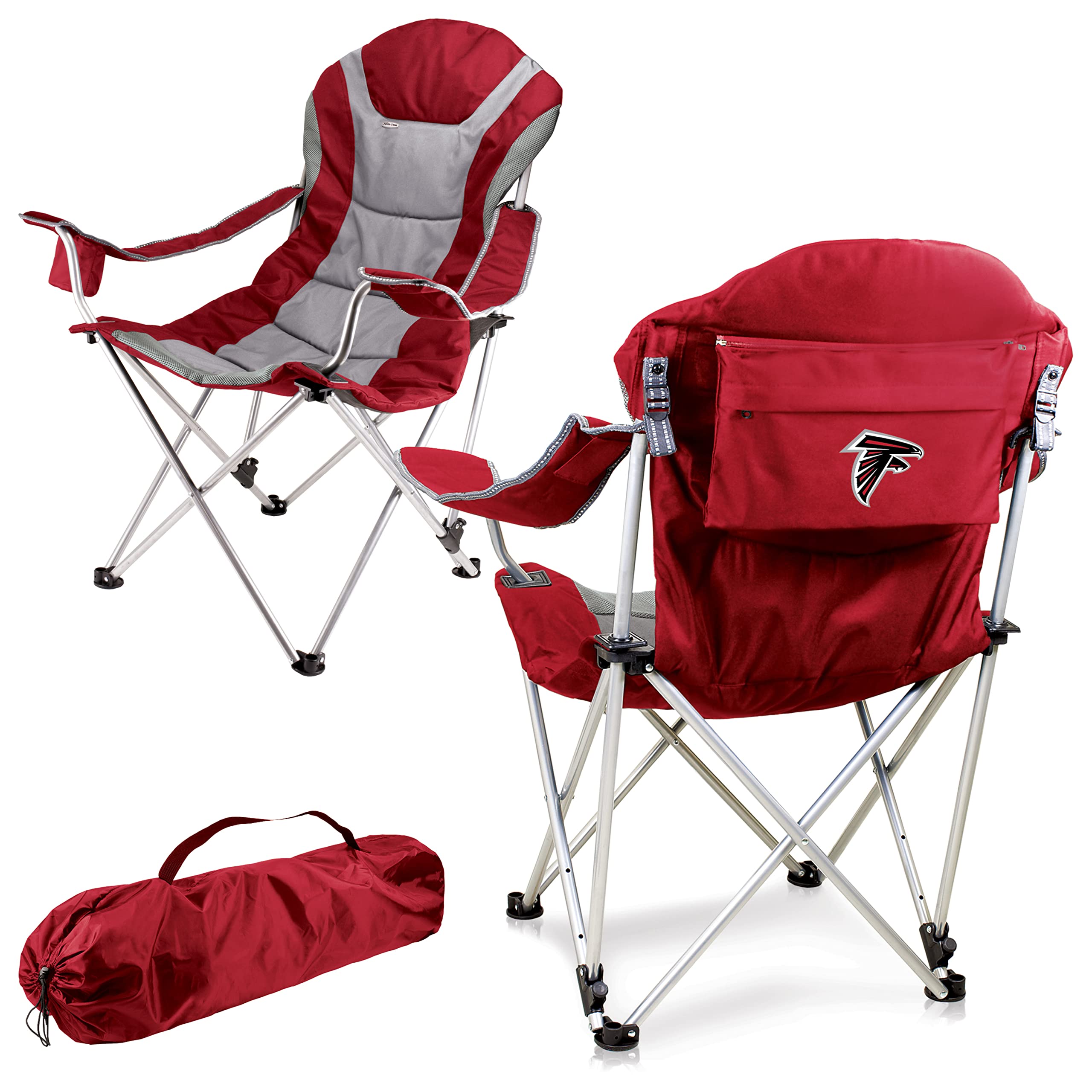 PICNIC TIME NFL Reclining Camping Chair for Adults - Portable Beach & Sports Chair with Carry Bag - Perfect for Tailgating, Outdoor Events & Relaxing by the Shore