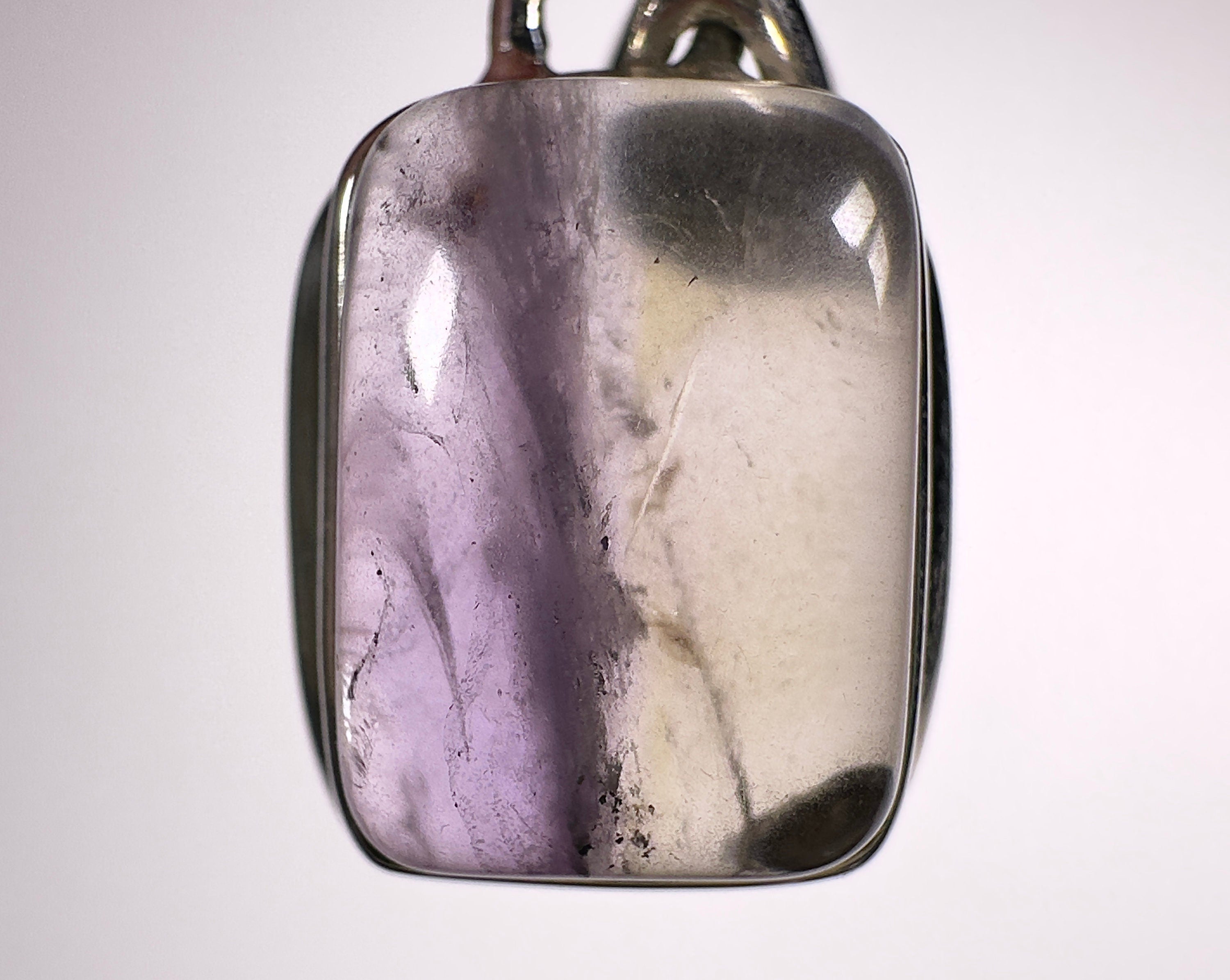 Authentic Ametrine Crystal Pendant - Square Polished Sterling Silver Gemstone Jewelry from Bolivia | Perfect for Gifts, Meditation & Spiritual Healing