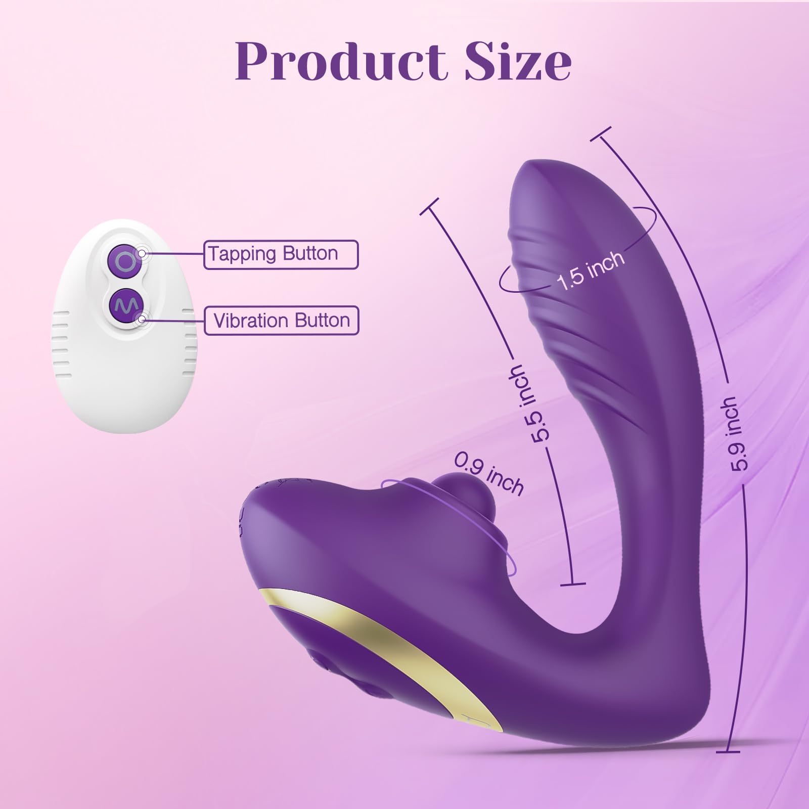 Tracy's Dog Rabbit Vibrator for Women - Dual Clitoral & G-Spot Stimulation with Remote Control, 10 Vibration & 10 Tapping Modes, Body-Safe Silicone, Waterproof & Rechargeable Adult Toy - Perfect for Couples Play & Solo Pleasure (Purple)