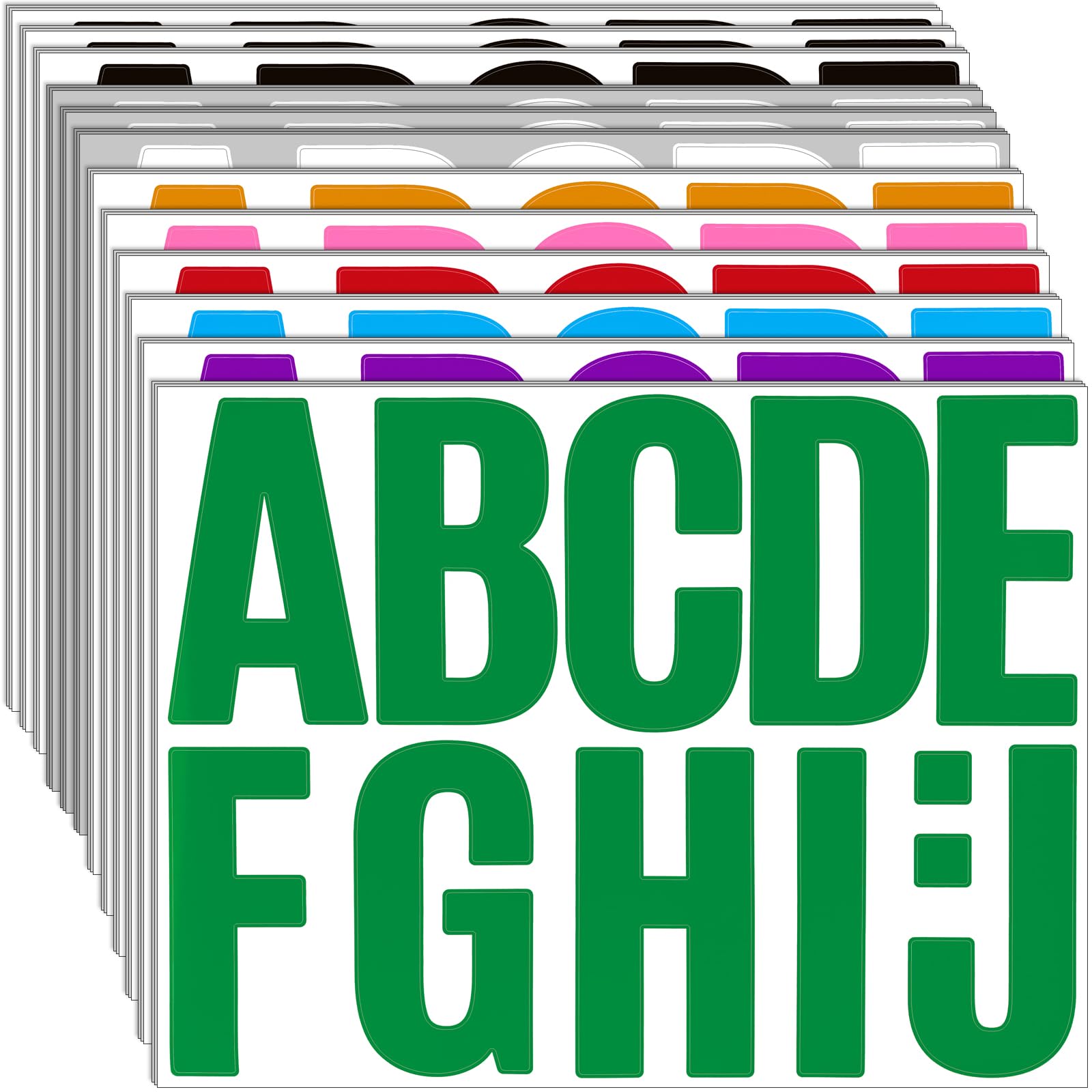 Bemeol 340-Piece Large Alphabet Letter Stickers Set - 30 Sheets, 4 Inch Self-Adhesive Letters for Bulletin Boards, Classrooms & Home Decor (Colorful) - Perfect for DIY Projects, School Activities & Wall Decoration