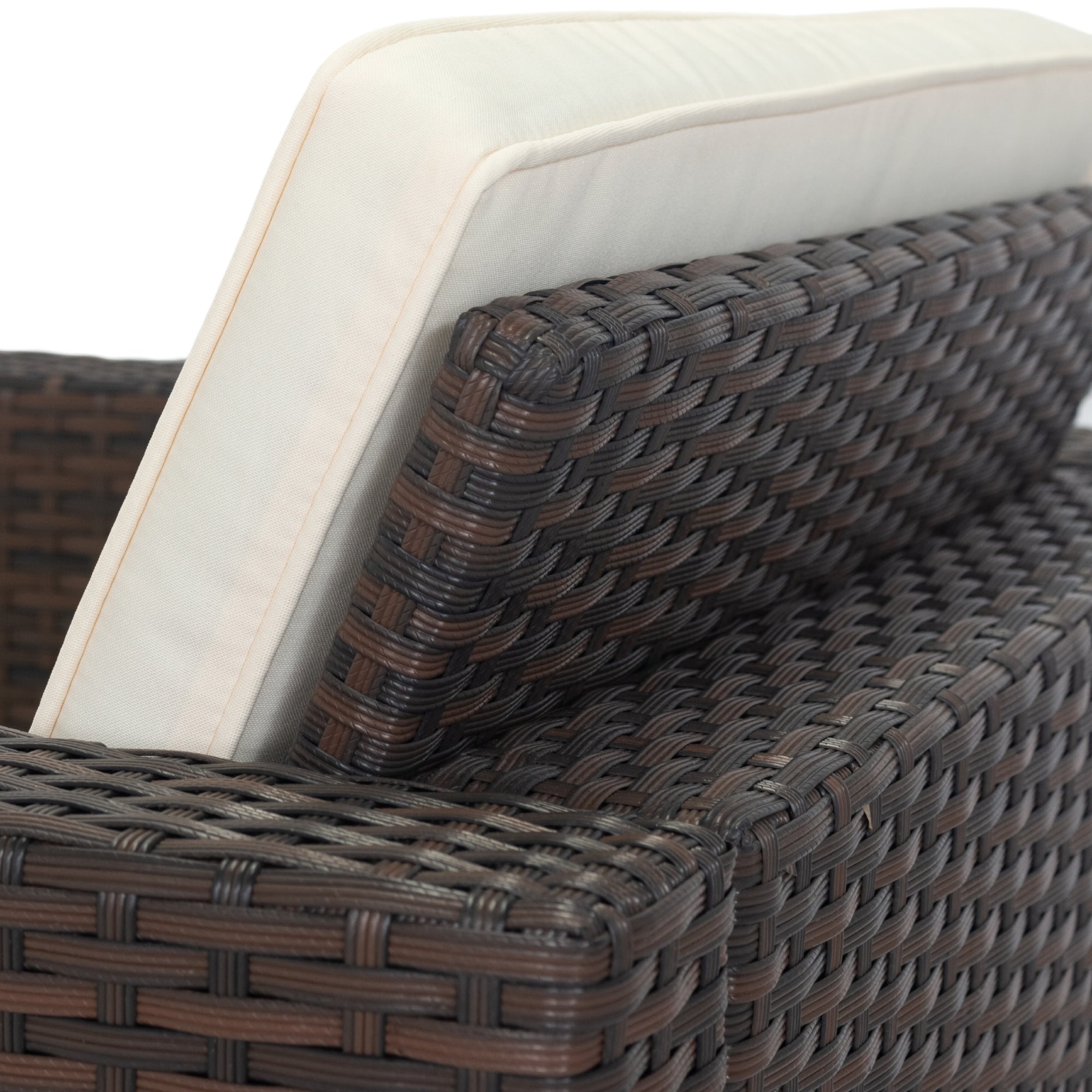 11-Piece Brown Wicker Patio Conversation Set with White Cushions - 10-Seater Outdoor Sectional Sofa with 3 Under-Seat Storage Boxes - Perfect for Backyard, Garden, Poolside & Patio Relaxation
