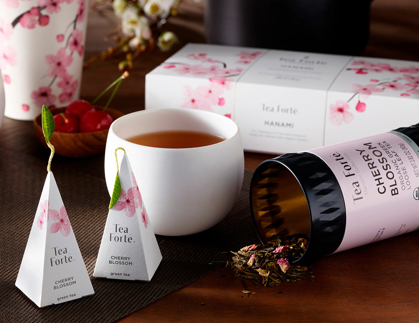 Premium Cherry Blossom Hanami Loose Leaf Tea Canisters - Airtight Storage for Tea Lovers - Perfect for Japanese Tea Ceremonies & Home Tea Stations