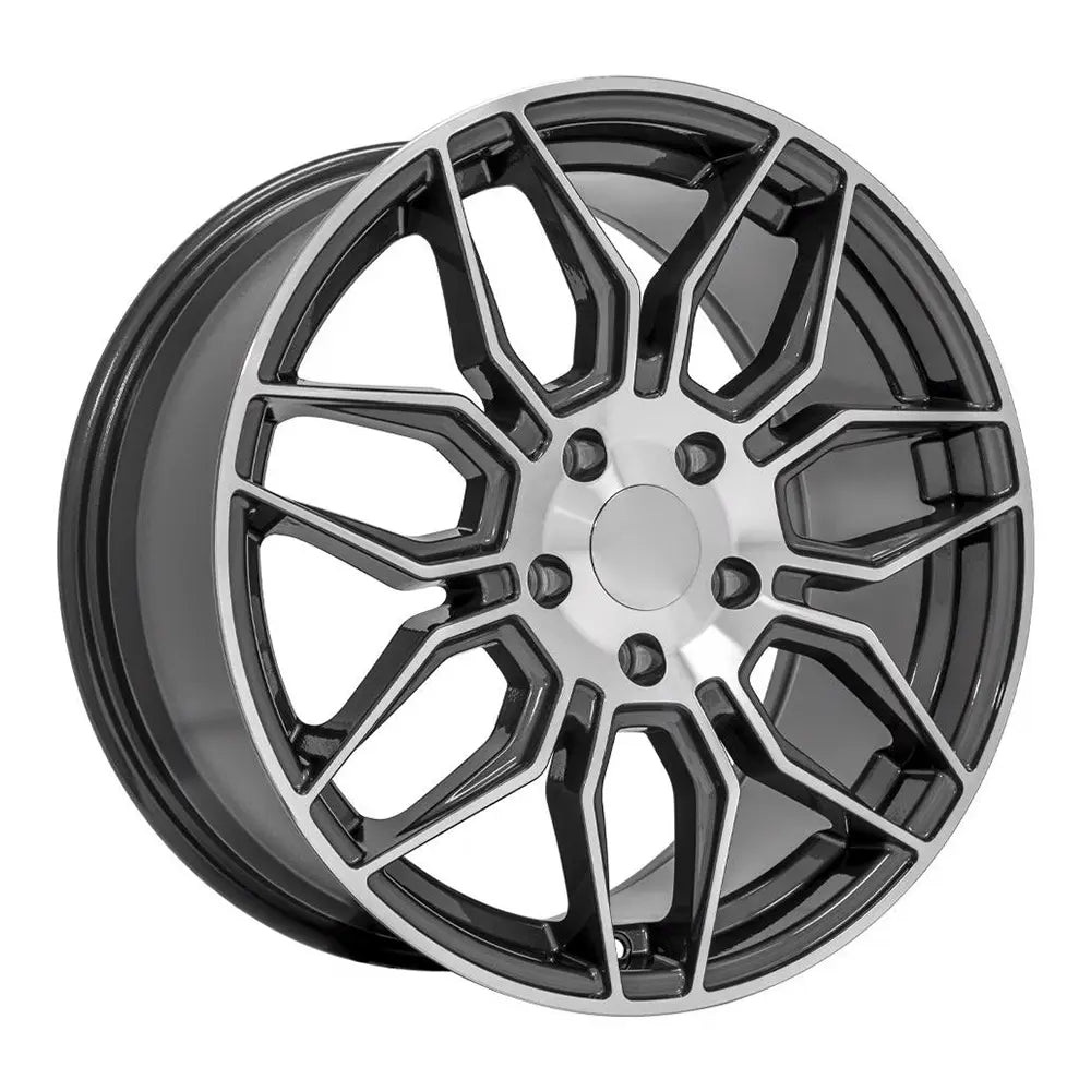 18x8.5 Gunmetal Wheel Replacement for Chevy Corvette - CV03C Replica Rim | High-Performance Alloy Wheels for Sports Cars, Racing & Custom Builds