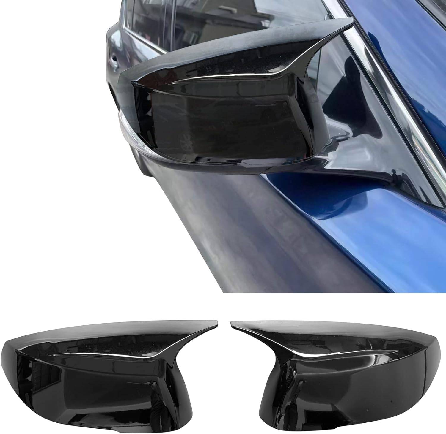 Infiniti Q50 Q60 Q70 QX30 Mirror Cover Replacement (2014-2023) - ABS Plastic Side Mirror Caps Pair - Perfect for Car Upgrades & Protection