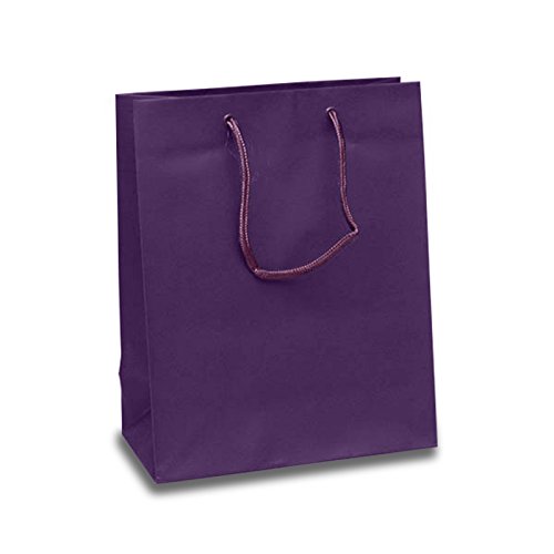 Matte Purple Euro Bags - Pack of 100 | 16 Inch Wide Reusable Shopping Totes | Perfect for Grocery, Retail & Bulk Item Storage