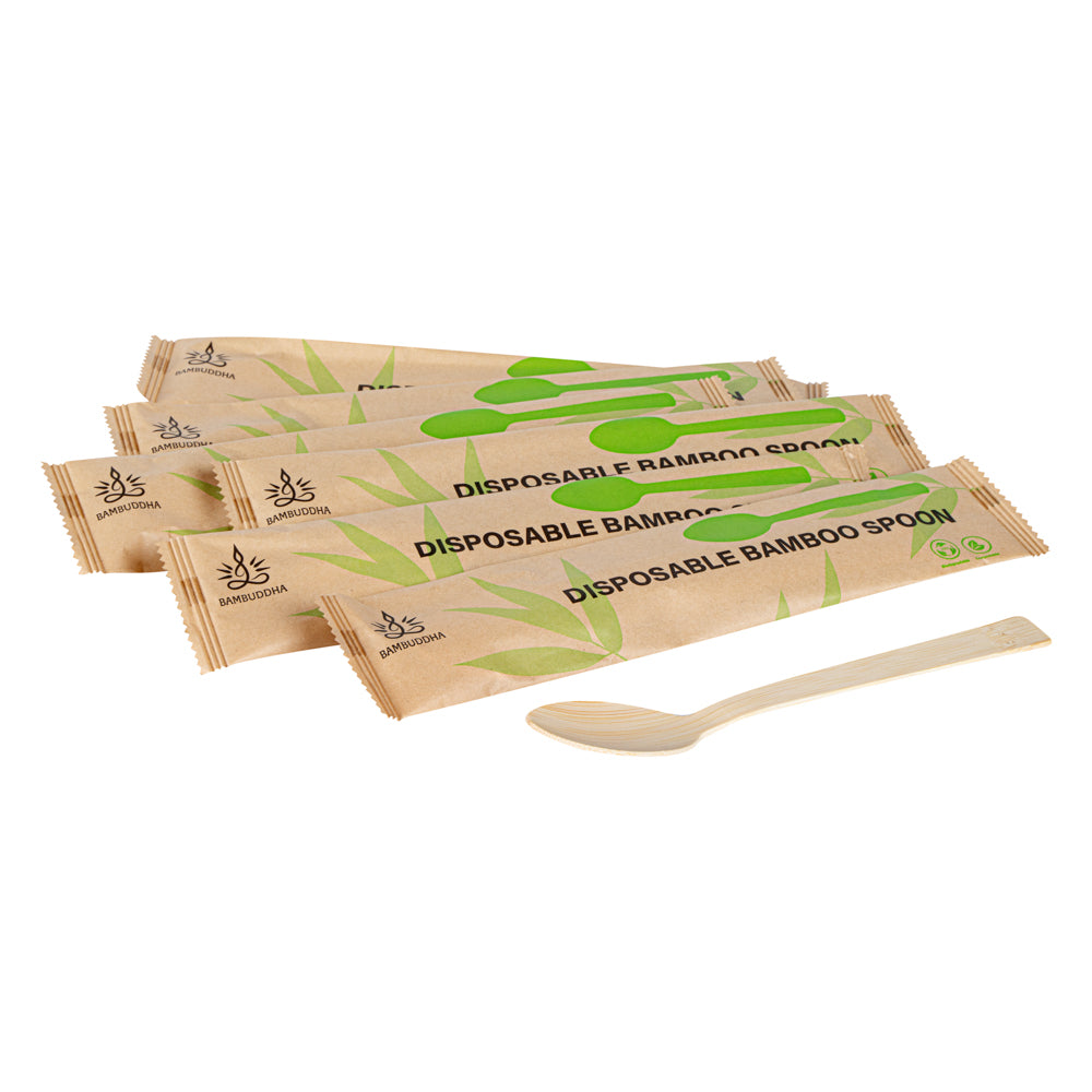 Eco-Friendly Bamboo Disposable Spoons - 100 Count, 7