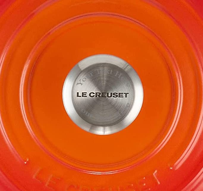 Le Creuset Signature Enameled Cast Iron 9.5 Inch Bread Oven with Stainless Steel Knob - 1.75 Quart Flame Color | Personalized Engraving Option | Perfect for Artisan Bread Baking & Dutch Oven Cooking