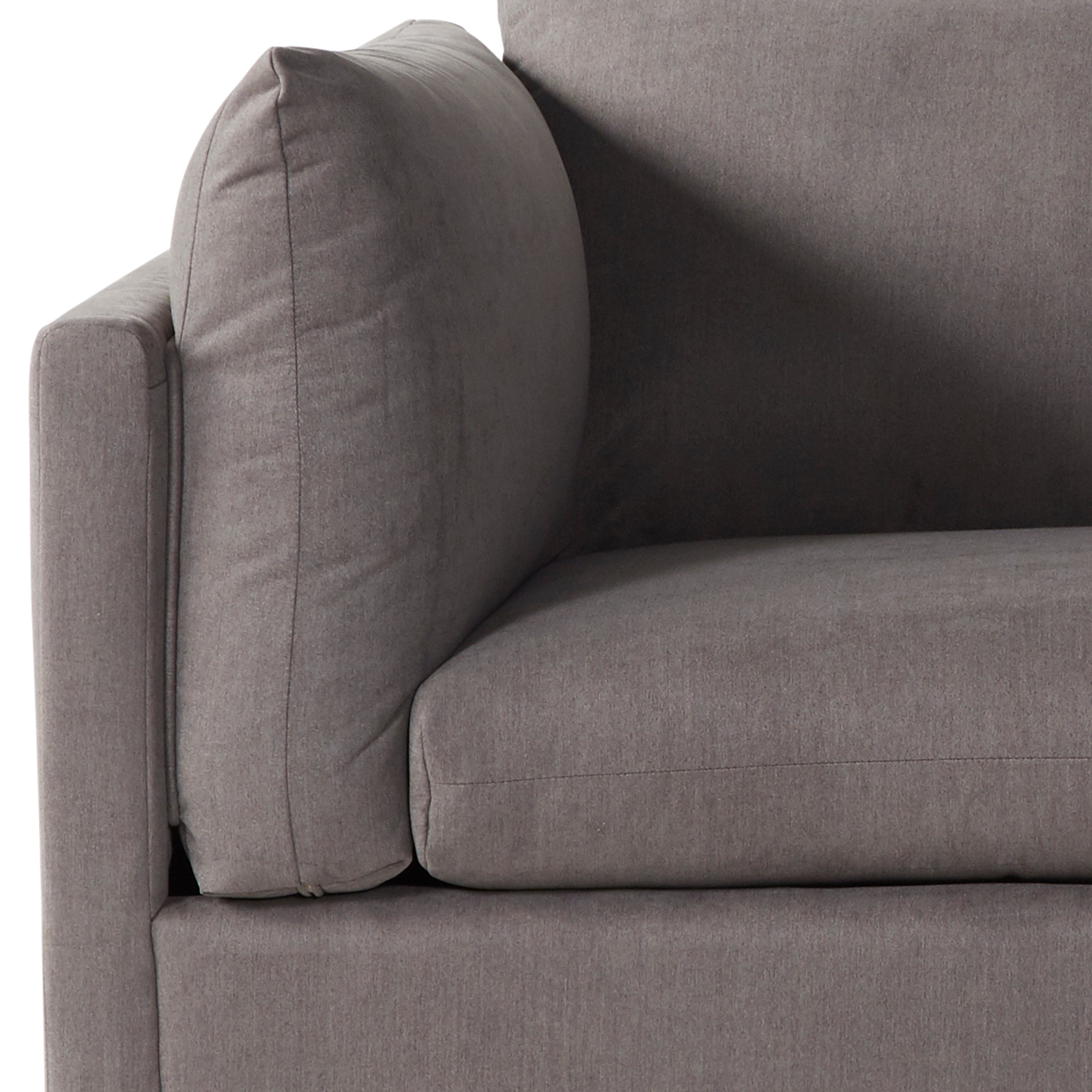 Roundhill Furniture Enda Oversized Pillow Back Cuddler Armchair with Ottoman in Carbon Gray - Plush Comfort for Living Room, Bedroom & Reading Nook