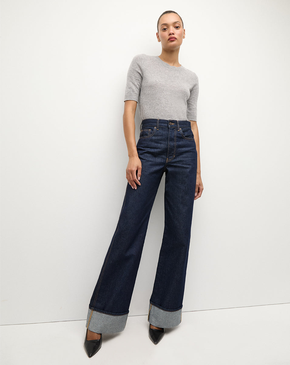 Taylor Cuffed Wide Leg Jean - High Waist Distressed Denim Pants for Women | Casual & Streetwear Outfits | Perfect for Everyday Wear & Date Nights
