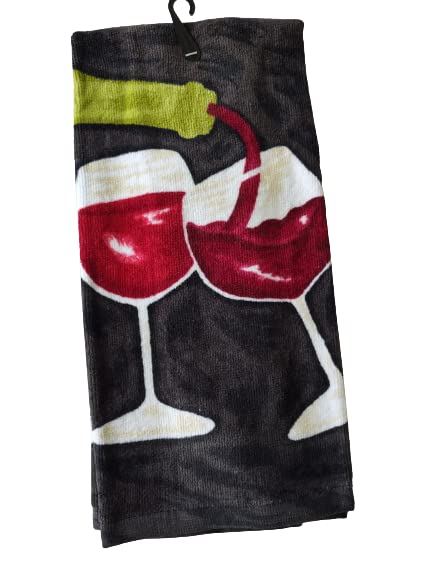 Premium Mediterranean Olives & Wine Themed Kitchen Towels - Set of 2, 100% Cotton, 16x26 Inch, Absorbent & Durable - Perfect for Entertaining, Dining Decor & Housewarming Gifts - Ideal for Wine Tasting Parties, Italian Cooking & Mediterranean Kitchen Decor