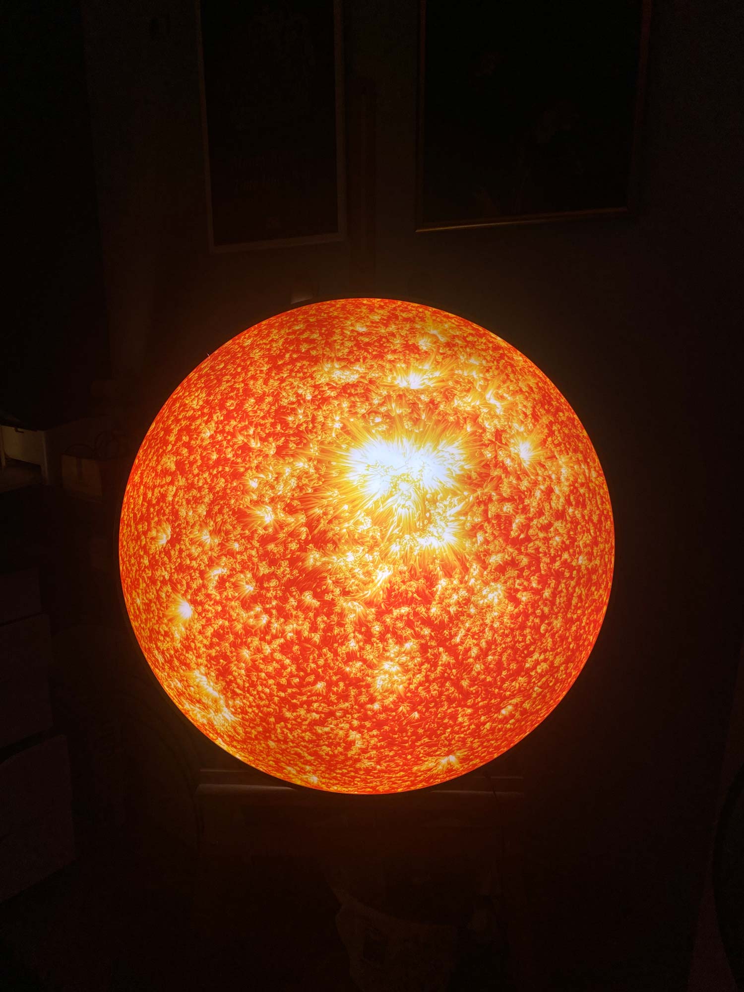 The Sun Backlit Tempered Glass Wall Art - Modern LED Illuminated Home Decor for Living Room, Bedroom & Office
