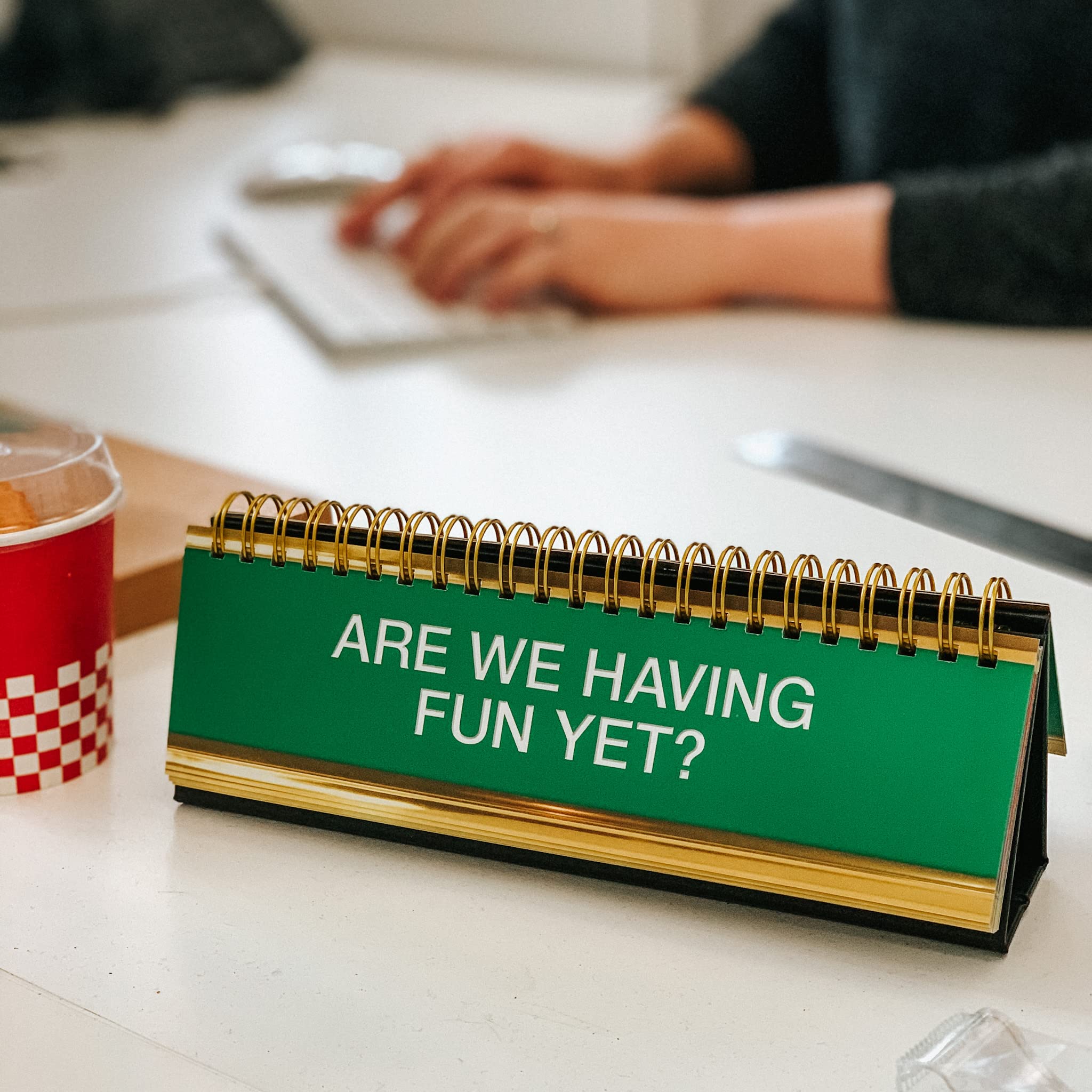 Genuine Fred Daily Desk Plaque - Motivational Desktop Flip Calendar with Inspirational Quotes | Perfect Office Decor for Workstations, Desks & Home Offices