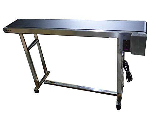 INTBUYING 110V PVC Belt Conveyor Machine - 59 Inch Length, 7.8 Inch Width - Packaging, Assembly Line, Warehouse Transport - No Guardrail Design for Easy Loading