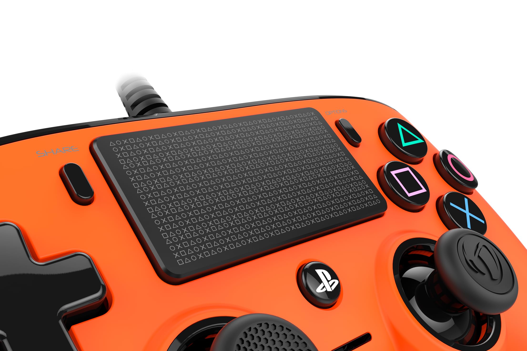 Nacon Wired Compact PS4 Controller - Orange | Ergonomic Design for Enhanced Gaming Performance | Perfect for Fighting Games & Long Gaming Sessions on PlayStation 4