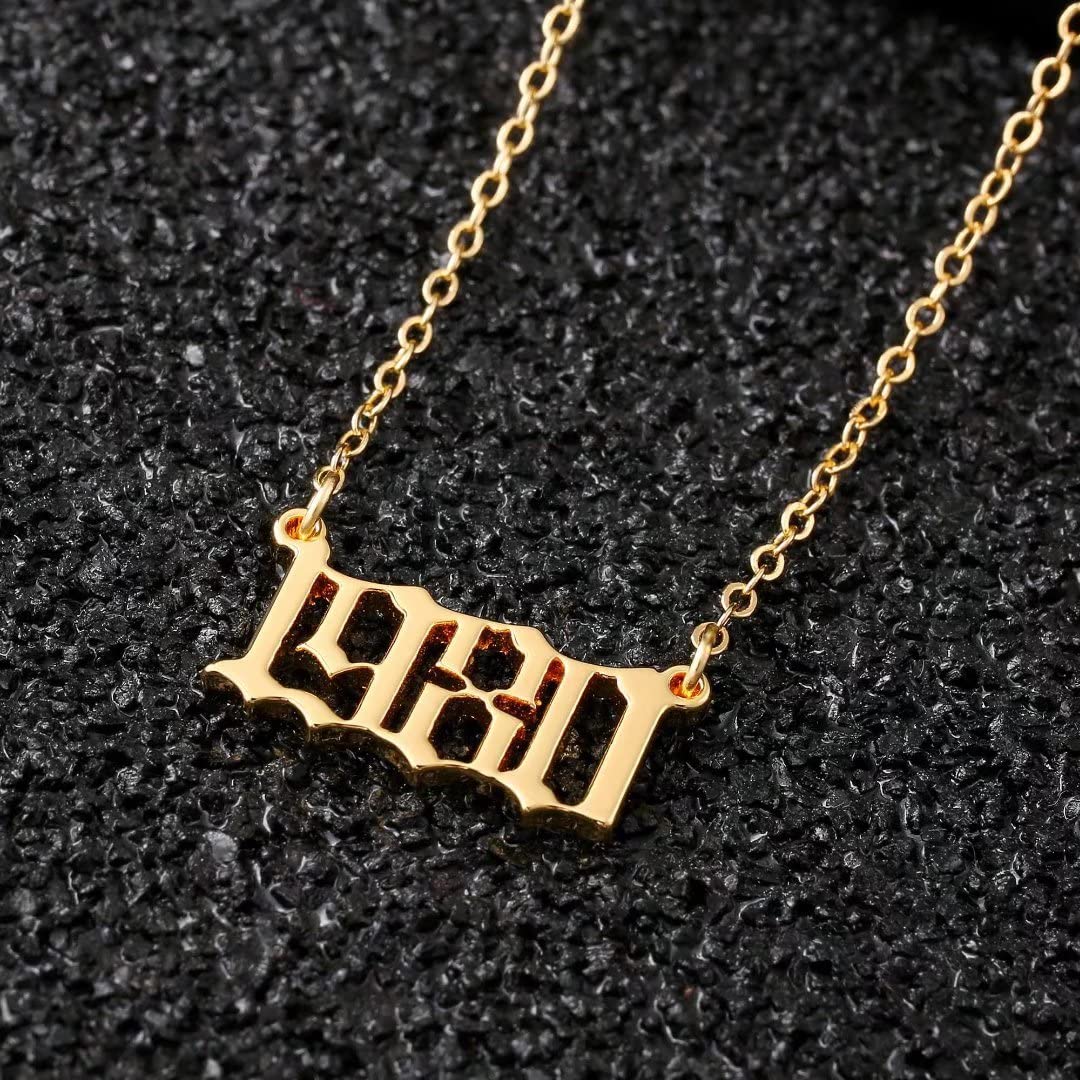 18K Gold Plated Old English Birth Year Necklace for Women - Personalized 1970-2021 Number Pendant Jewelry Gift (Birthday, Anniversary) | Perfect for Special Occasions & Everyday Elegance