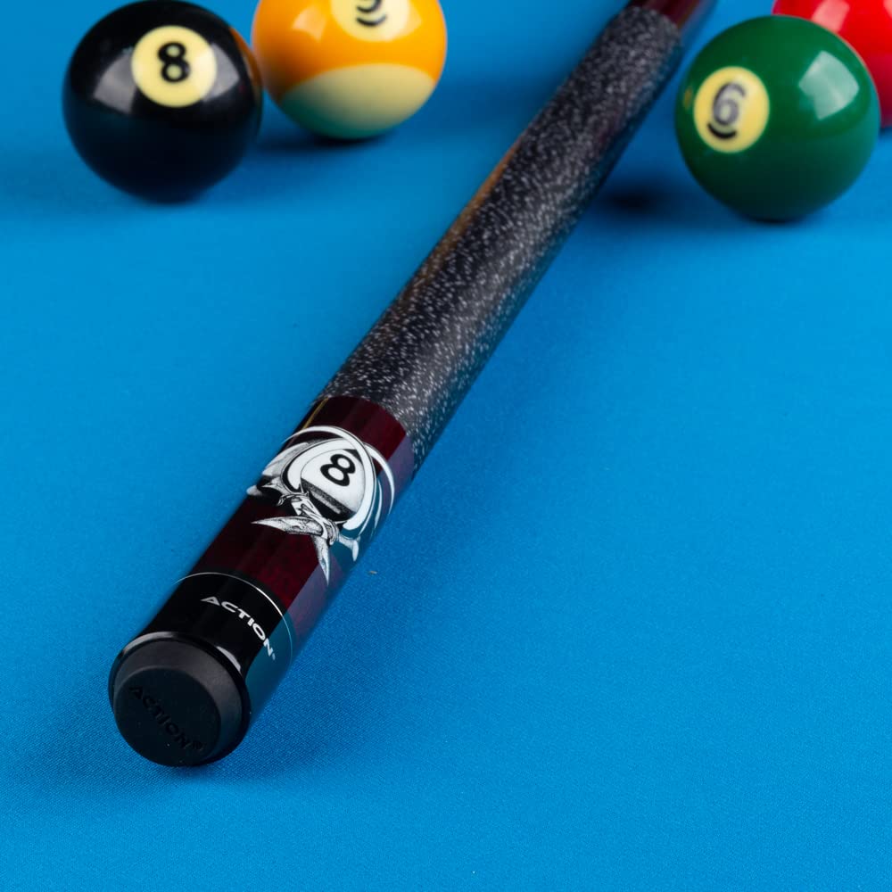 Premium Burgundy Reaper Billiard Cue Stick for Action & Adventure Pool Games - Perfect for Professional Tournaments, Home Game Rooms & Bar Entertainment